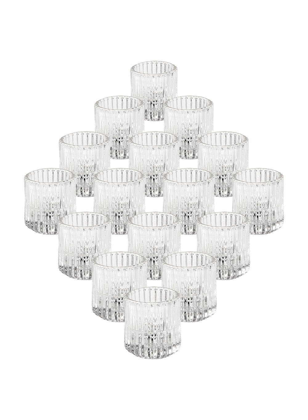 Serene Spaces Living Clear Ribbed Glass Votive Candle Holder - 2