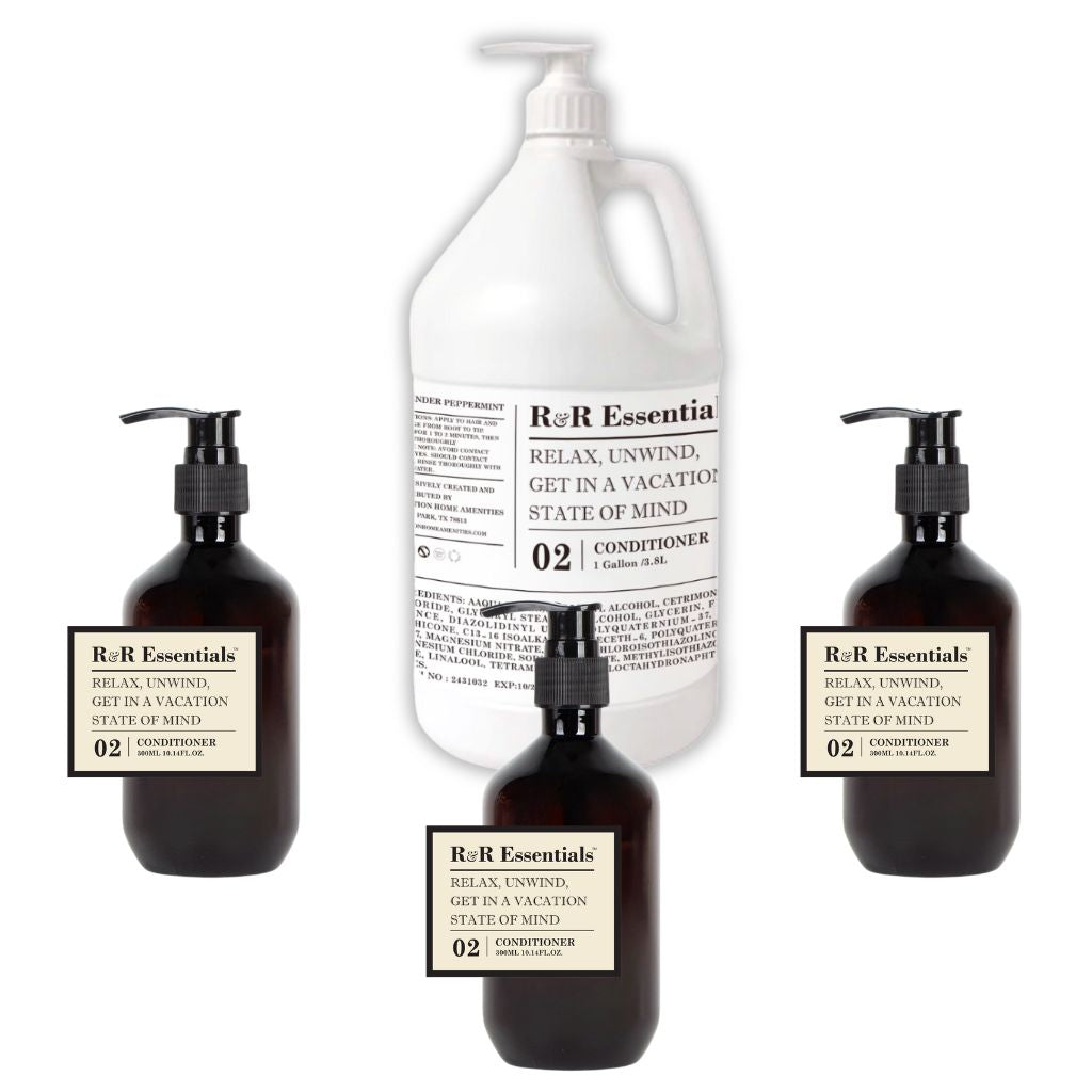 R&R Essentials Refillable Conditioner Bundle - Hydrating & Nourishing Hair Care for Daily Use at Home or Salon