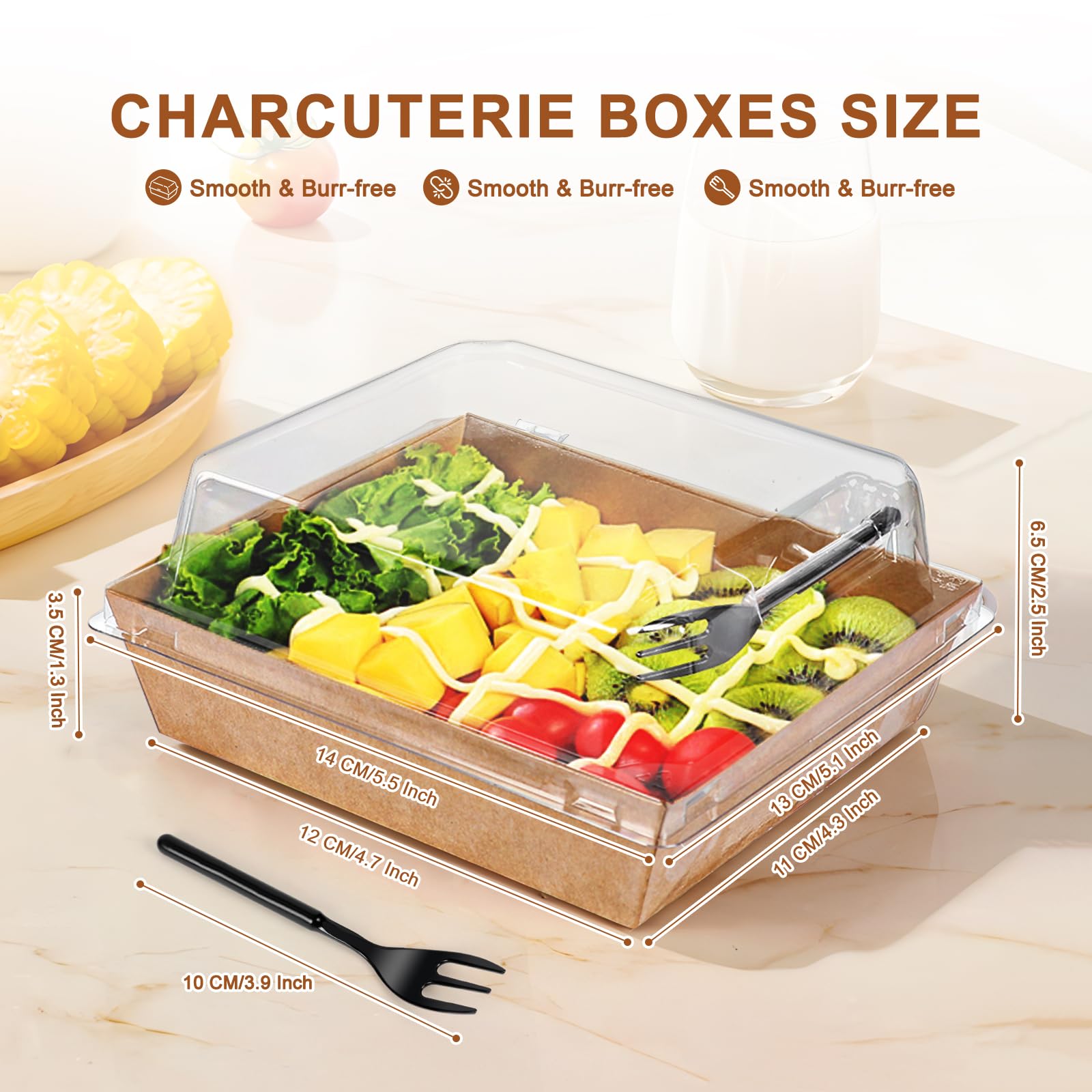 30-Pack Small Charcuterie Boxes with Clear Lids - 5.5