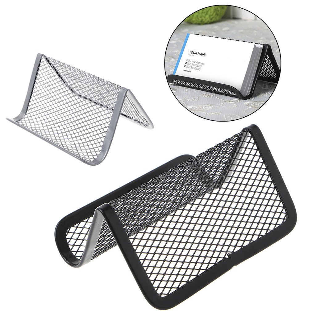 NABIAN Metal Mesh Business Card Holder - Elegant Desktop Organizer for Office, Professional Business Card Collection & Storage - Perfect for Meetings, Networking & Office Decor