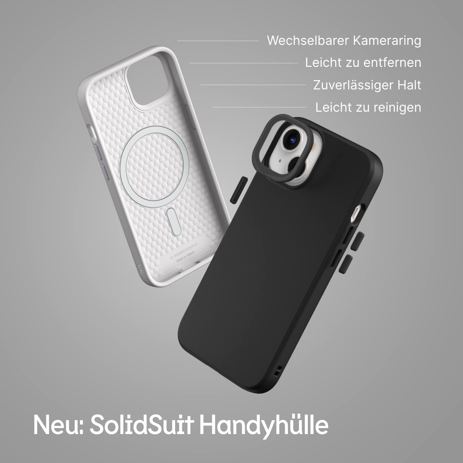 RhinoShield iPhone 14 Pro Case | SolidSuit MagSafe Compatible - Slim Shockproof Protective Cover with Premium Finish - 3.5m Drop Protection - Classic White | Perfect for Everyday Use, Travel & Outdoor Activities