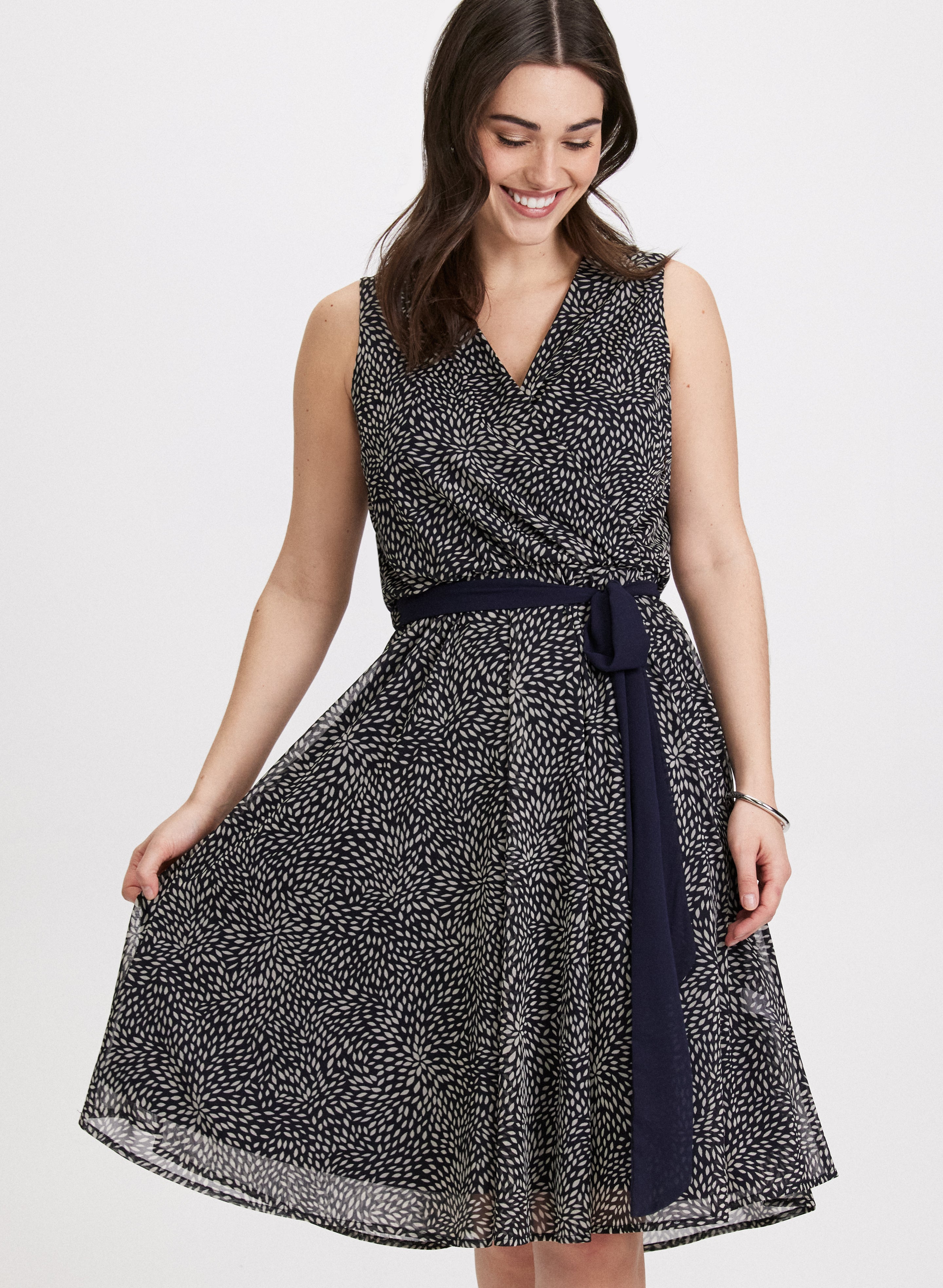 Dot Print Blue Pattern Dress for Petites - Size 4010103 1046 490 | Casual Summer Wear, Office Outfit & Special Occasion Dress