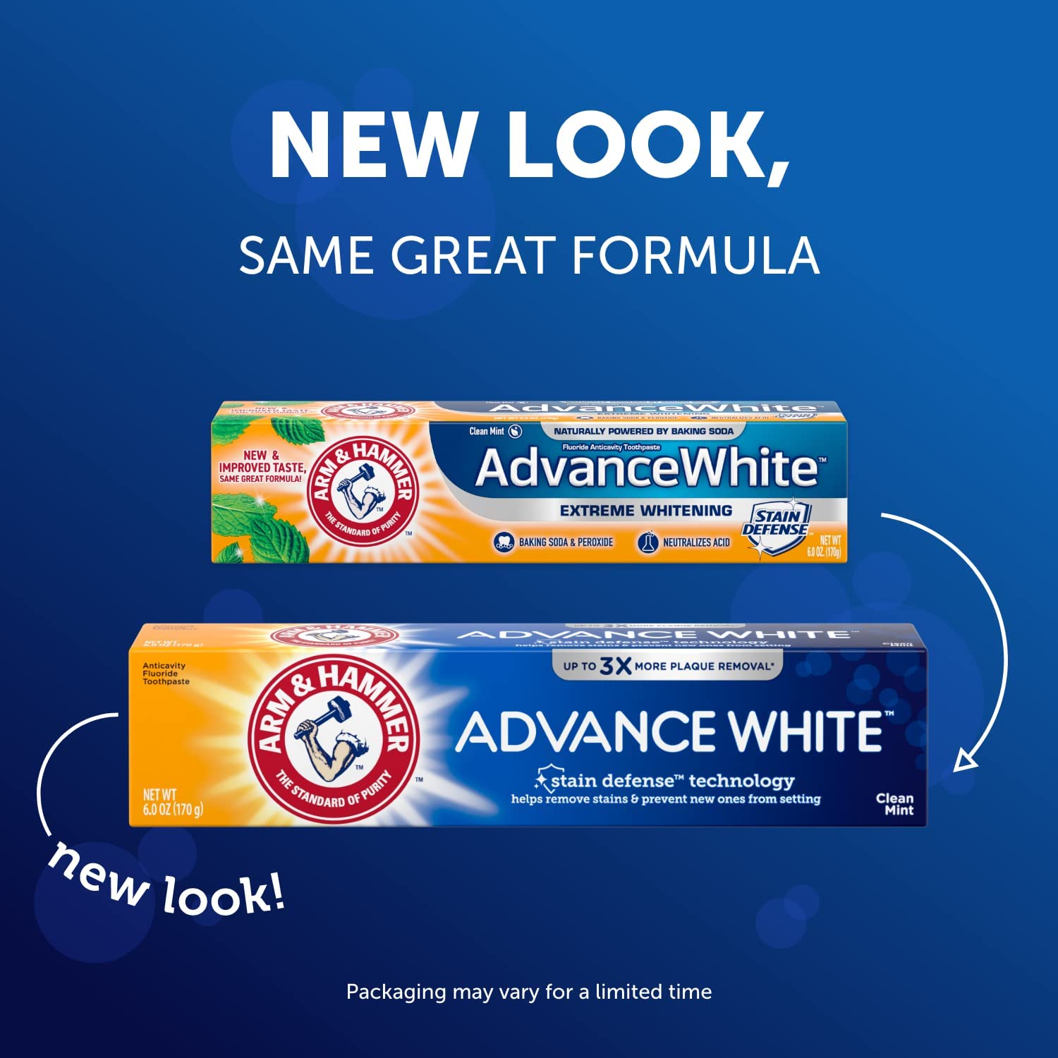 Arm & Hammer Advance White Extreme Whitening Toothpaste, Clean Mint Flavor, 6 Oz (Pack of 8) - Fresh Breath & Stain Removal for Daily Oral Care - Perfect for Home, Travel & Office Use