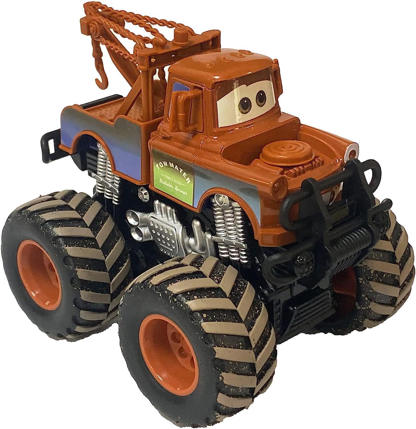 Disney Pixar Cars 3 Diecast Toy Vehicles 1:55 Scale with Giant Wheels - Big Tire Mater, Lightning McQueen - Oversized Kids Toy Cars for Play & Collection