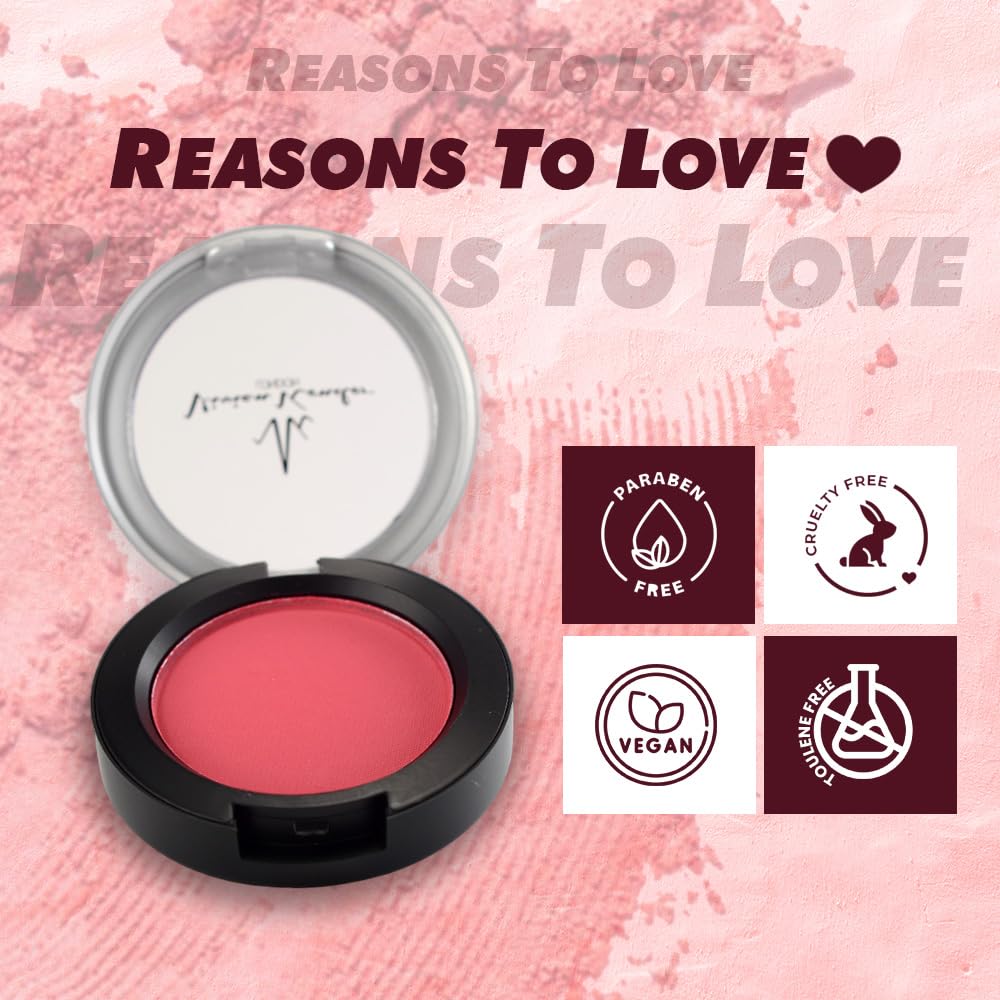 Vivien Kondor Blush Makeup - 01 Rose Pink Powder Blusher for Cheeks | Natural Flush, Long-Lasting Wear | Perfect for Everyday Makeup & Special Occasions