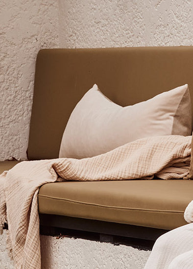 Linen Velvet Bolster Cushion - Soft Support Pillow for Sofa, Bed, or Floor | Clay Color | Perfect for Home Decor, Reading Nook, or Meditation Space