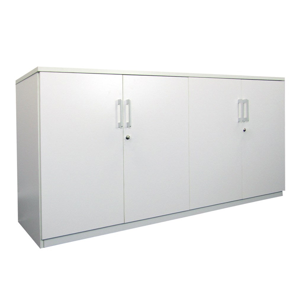 Modern White Wooden Storage Credenza with 4 Drawers - Stylish TV Stand & Entryway Console for Living Room, Bedroom, or Office