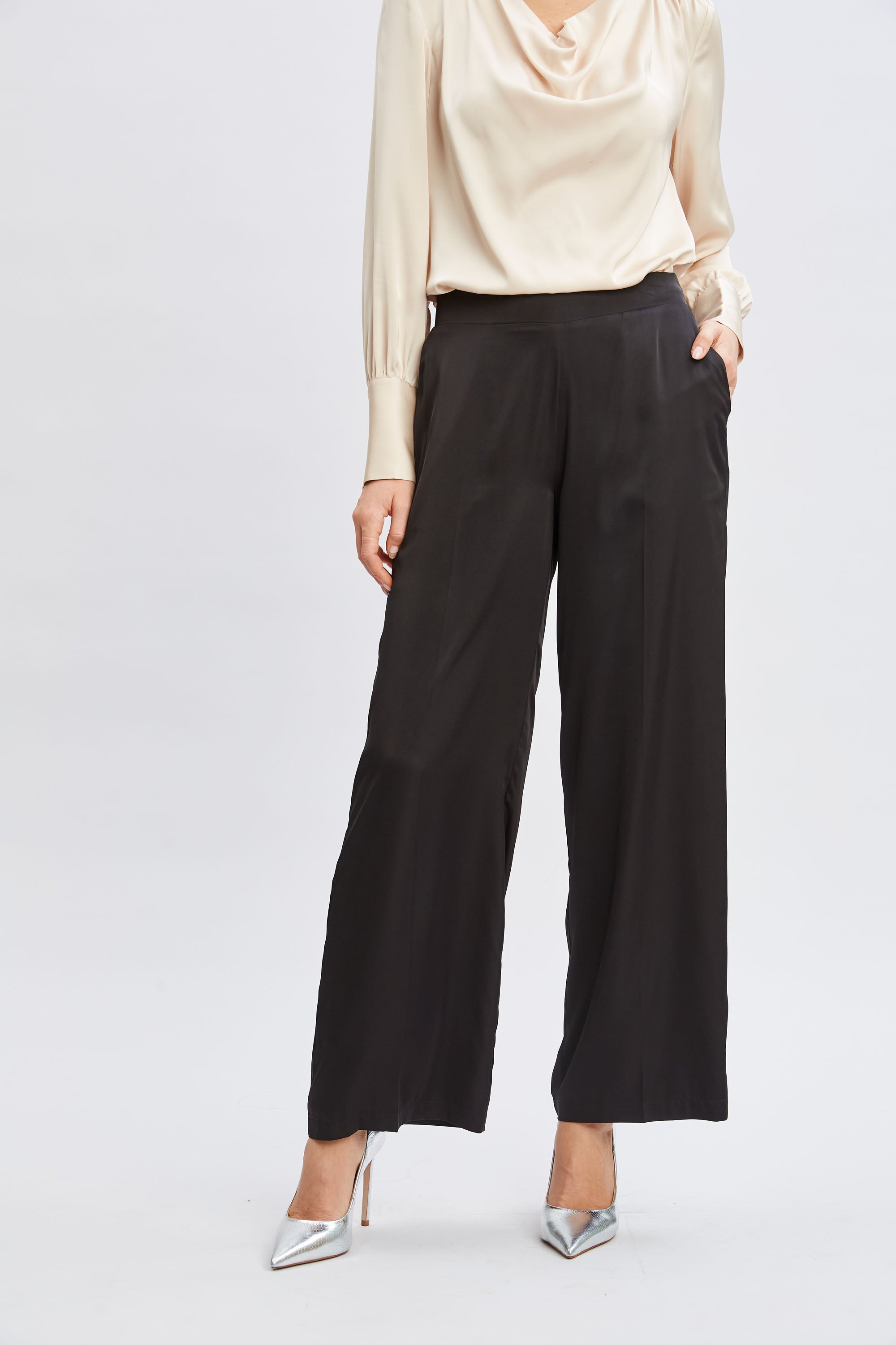 Tahari Women's Knit Wide Leg Pants - Comfortable High Waisted Stretch Lounge Pants for Work, Travel & Casual Wear