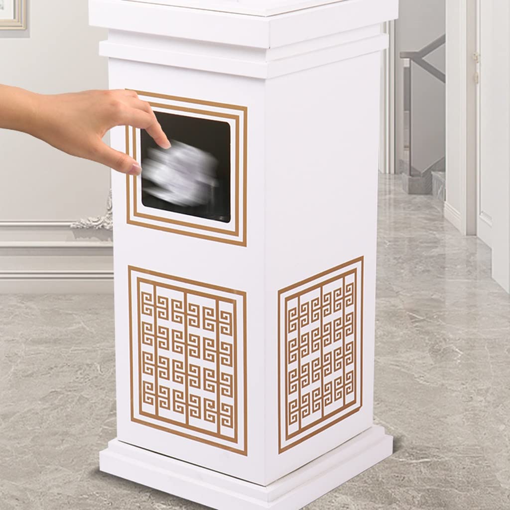 Stainless Steel Trash Can with Ashtray - Hotel & Outdoor Use