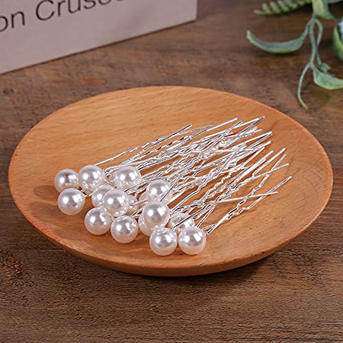 30 Pcs Pearl Hair Pins for Wedding Bridal - Rhinestone Flower Hair Accessories for Bride & Bridesmaids - Silver Hair Clips for Women & Girls - Perfect for Weddings, Prom, Parties & Special Occasions