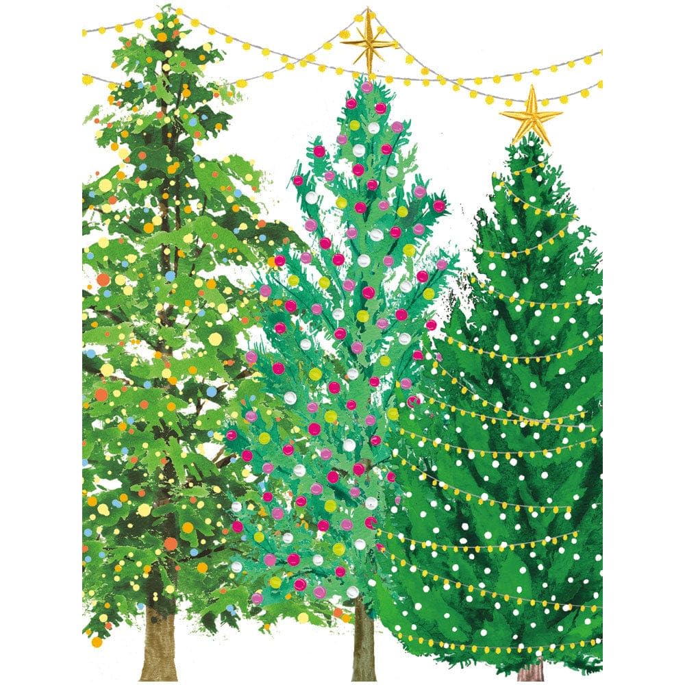 Premium Pre-Lit Christmas Tree with LED Lights & 16 Elegant Boxed Holiday Greeting Cards with Envelopes - Perfect for Home Decor, Office Parties, and Festive Gift Giving