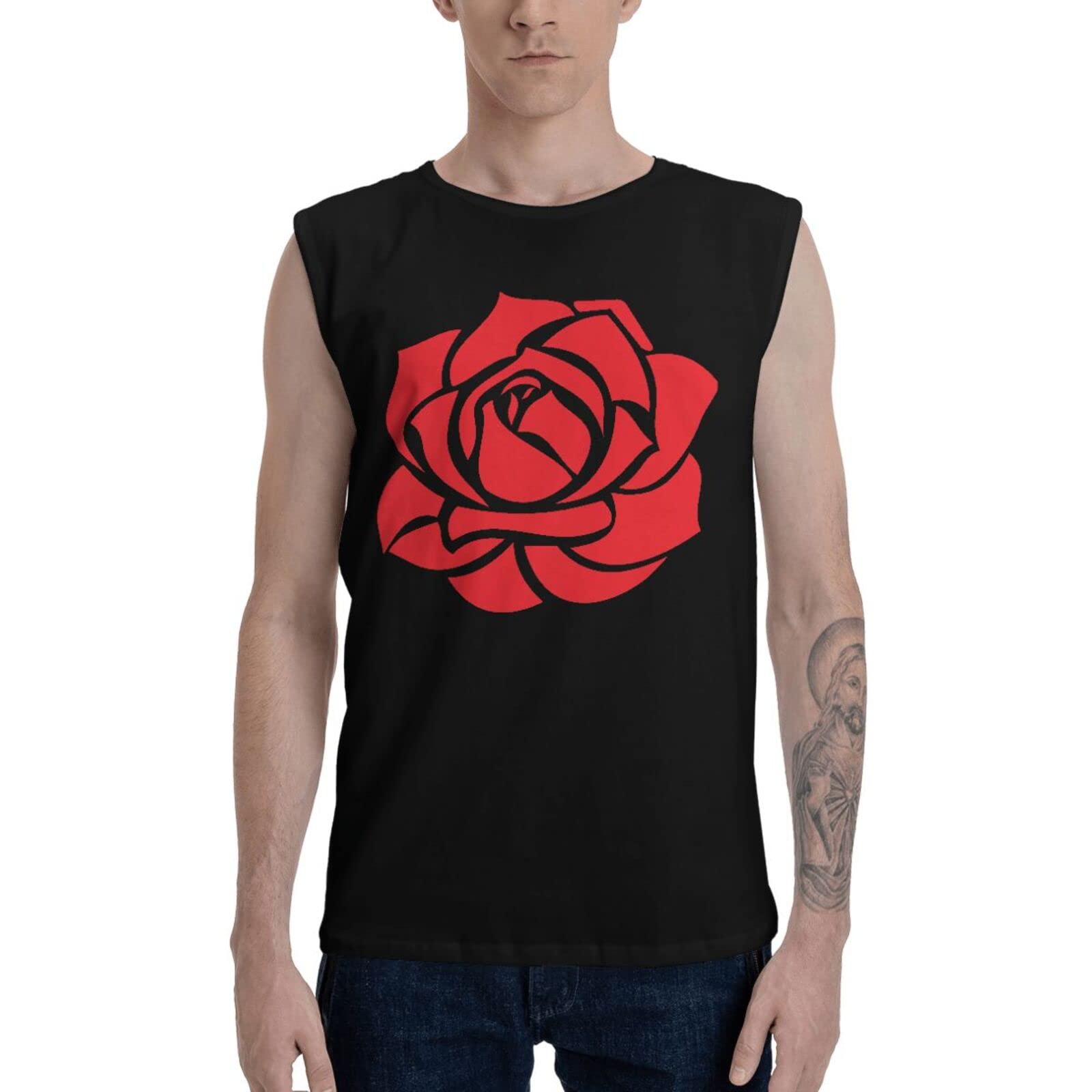 Printed Rose Tank Tops for Women - Gym Workout & Casual Sleeveless Exercise Shirts - Perfect for Yoga, Running & Summer Outfits