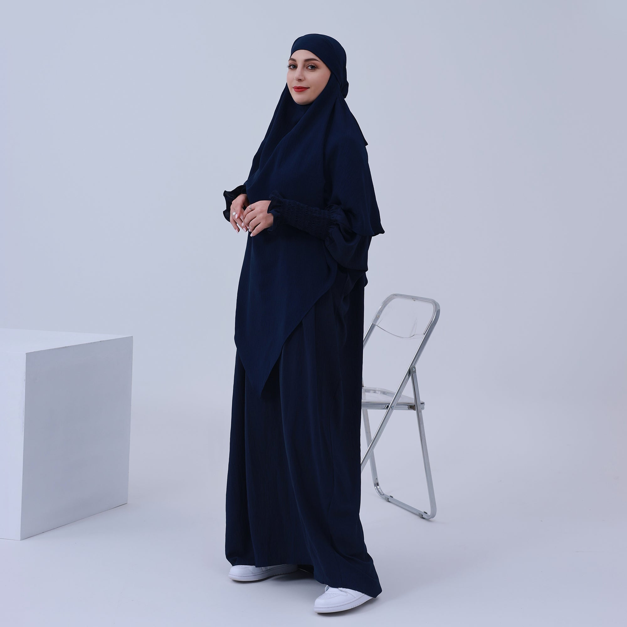 Amaya Navy Blue Women's Casual Outfit Set - Stylish & Comfortable 2-Piece Lounge Wear for Home, Travel & Everyday Wear