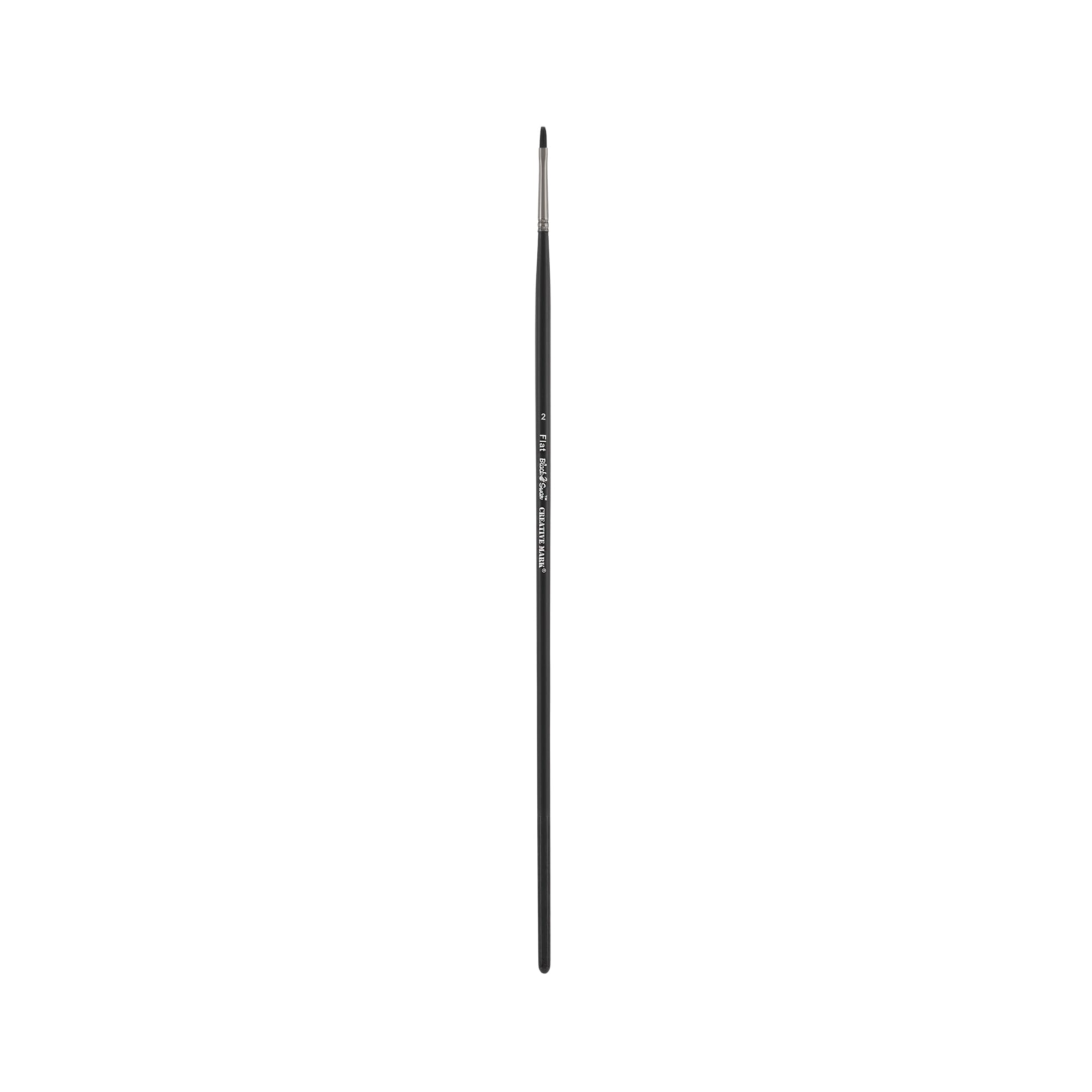 Black Swan Synthetic Red Sable Flat Paint Brushes - Size #2 Professional Artist Brush with Long Handle for Oil, Acrylic & Heavy Body Media - Perfect for Canvas Painting, Wall Art & DIY Projects