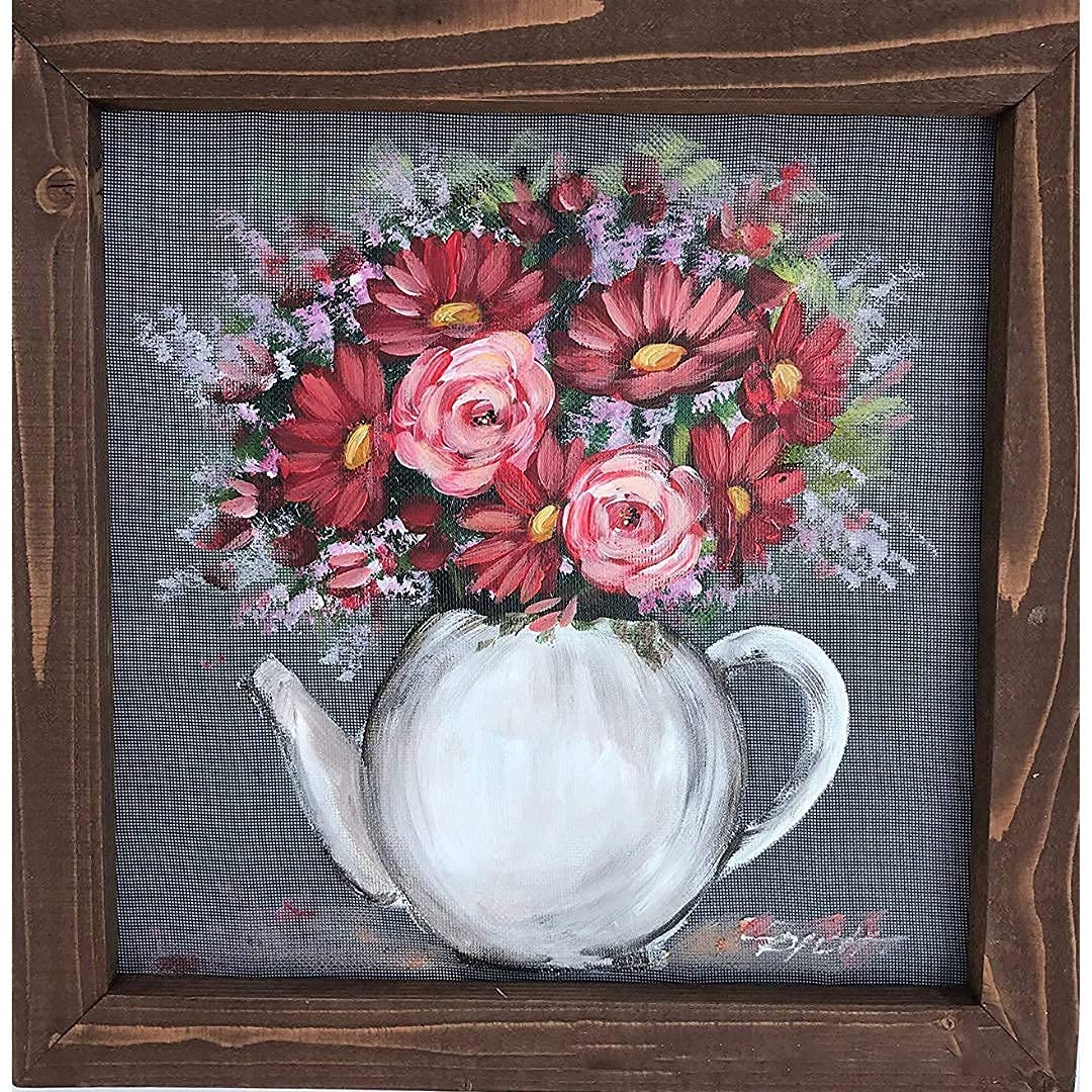 Floral Farmhouse Tea Pot - Elegant Ceramic Teapot for Loose Leaf & Herbal Tea - Perfect for Afternoon Tea, Kitchen Decor & Gift Giving