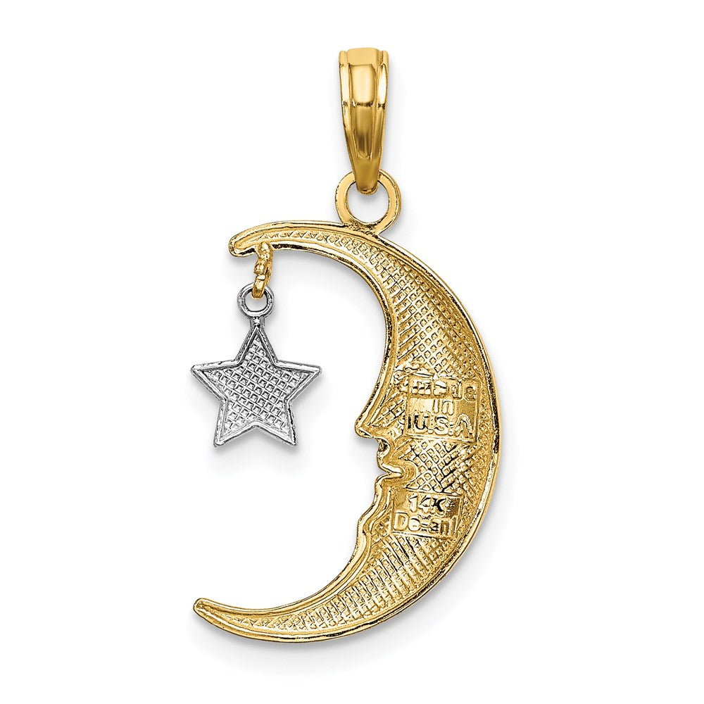 Gold Half Moon with Star Movable Charm Pendant - Model K9376 | Elegant Jewelry for Women, Perfect for Gifts, Parties & Everyday Wear