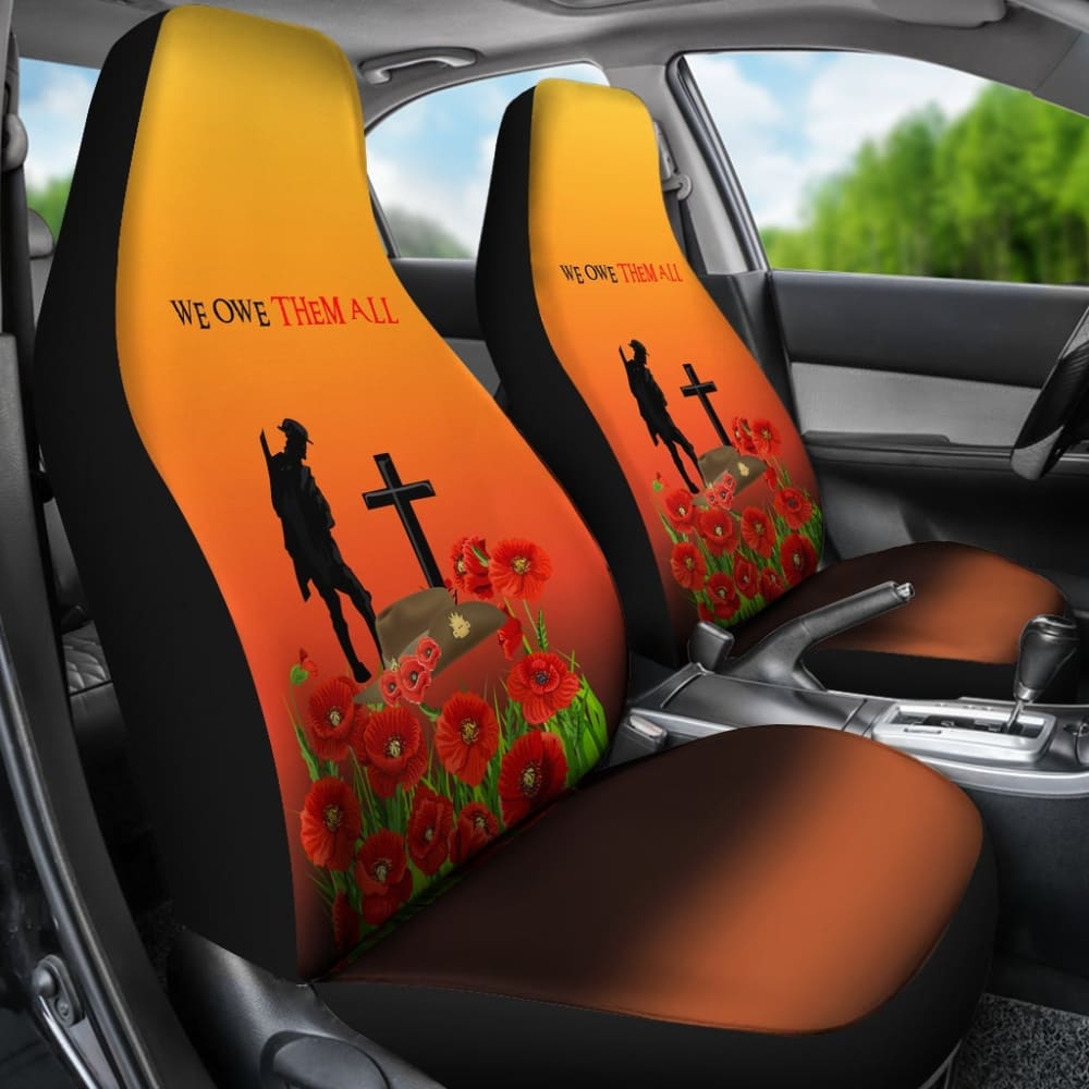 Premium Australia Anzac Day Car Seat Covers - Lest We Forget 094201 - Durable & Stylish for Commuting, Road Trips & Military Tributes