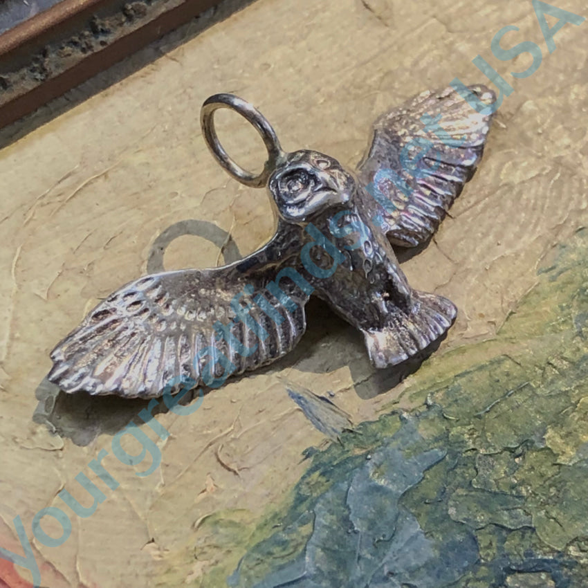 Elegant Sterling Silver Owl in Flight Pendant Necklace - Perfect for Nature Lovers & Jewelry Collectors - Ideal for Gifts, Birthdays & Everyday Wear