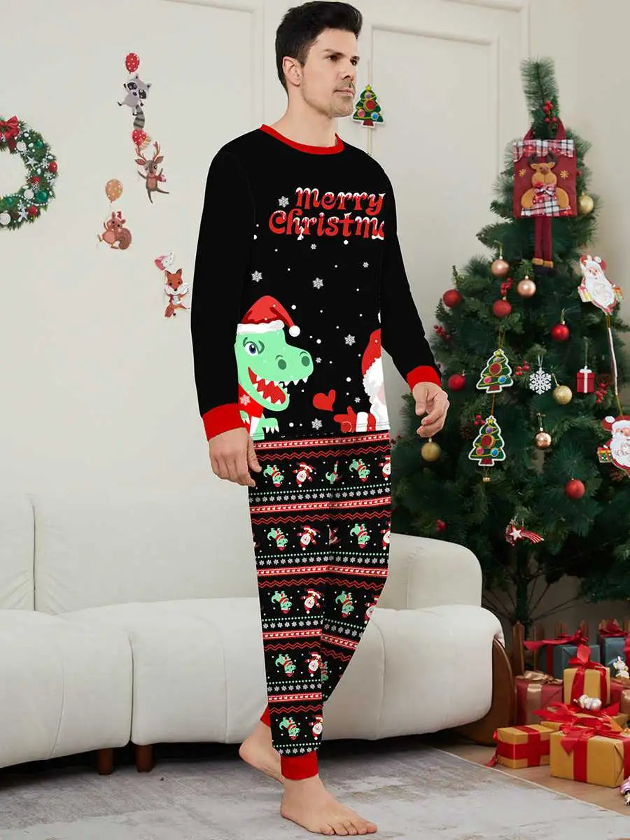 Dinosaur Christmas Matching Family Pajamas Set - Cozy Holiday PJS for Kids Adults - Perfect for Christmas Morning & Family Photos