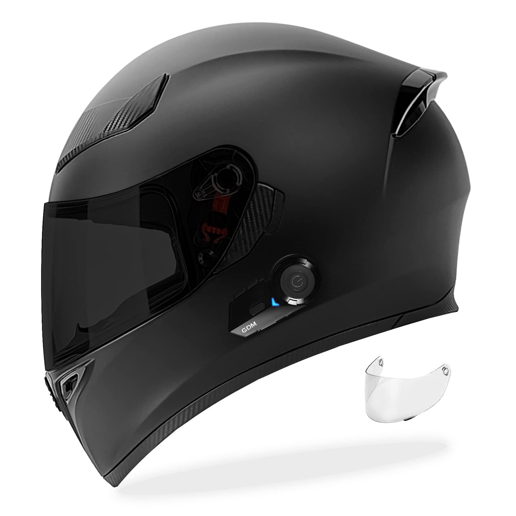GDM Ghost Motorcycle Bluetooth Helmet with Supersonic Technology - Wireless Communication for Riders, Perfect for Long-Distance Touring & Urban Commuting