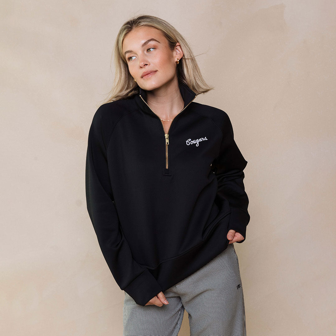 BYU Oxford Zip Up Hoodie - Men's Black Full Zip Sweatshirt for Casual Wear & Outdoor Activities