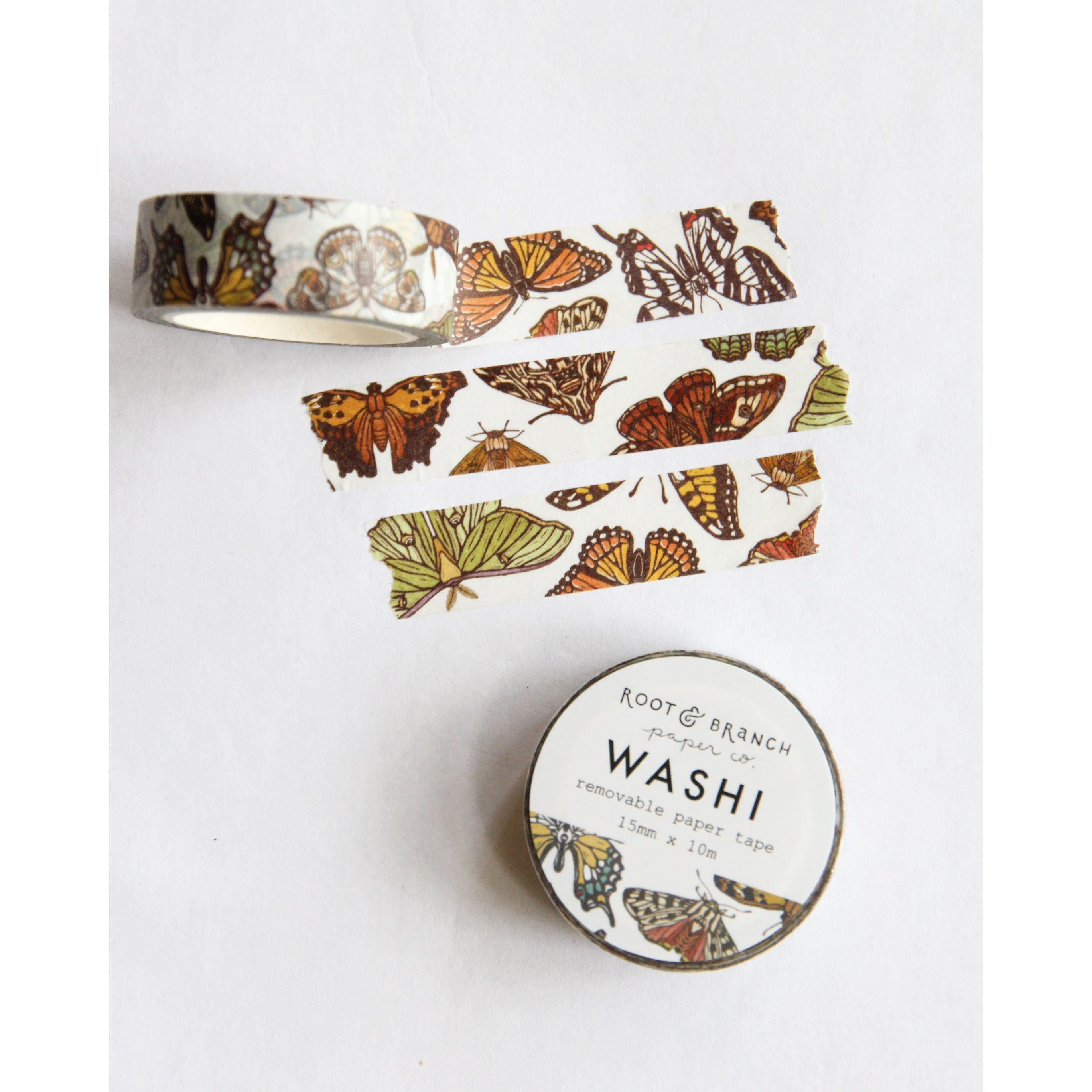 Butterfly & Moth Washi Tape - Decorative Japanese Paper Tape for Scrapbooking, Journaling, DIY Crafts & Gift Wrapping