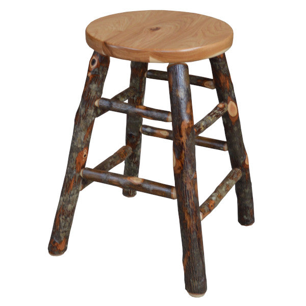 Hickory Wood Counter Stool - Rustic Bar Stool for Kitchen Island, Breakfast Nook & Home Decor - Durable & Comfortable Dining Chair with Back Support