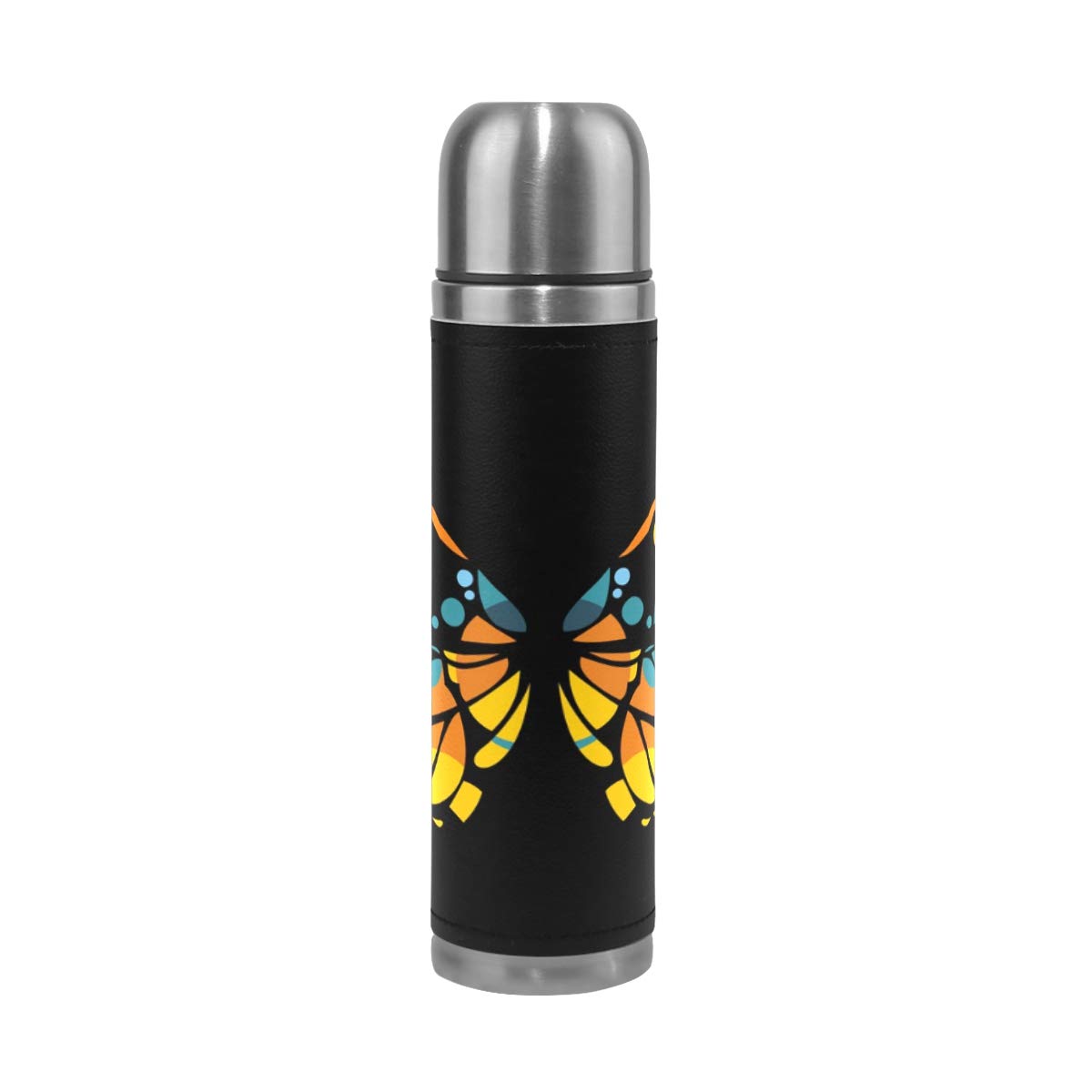 Stylish Colorful Butterfly Insulated Stainless Steel Thermos - 12oz Vacuum Flask for Hot Beverages & Cold Drinks | Perfect for Office, School, Picnics & Outdoor Activities | Leak-Proof & Durable Design