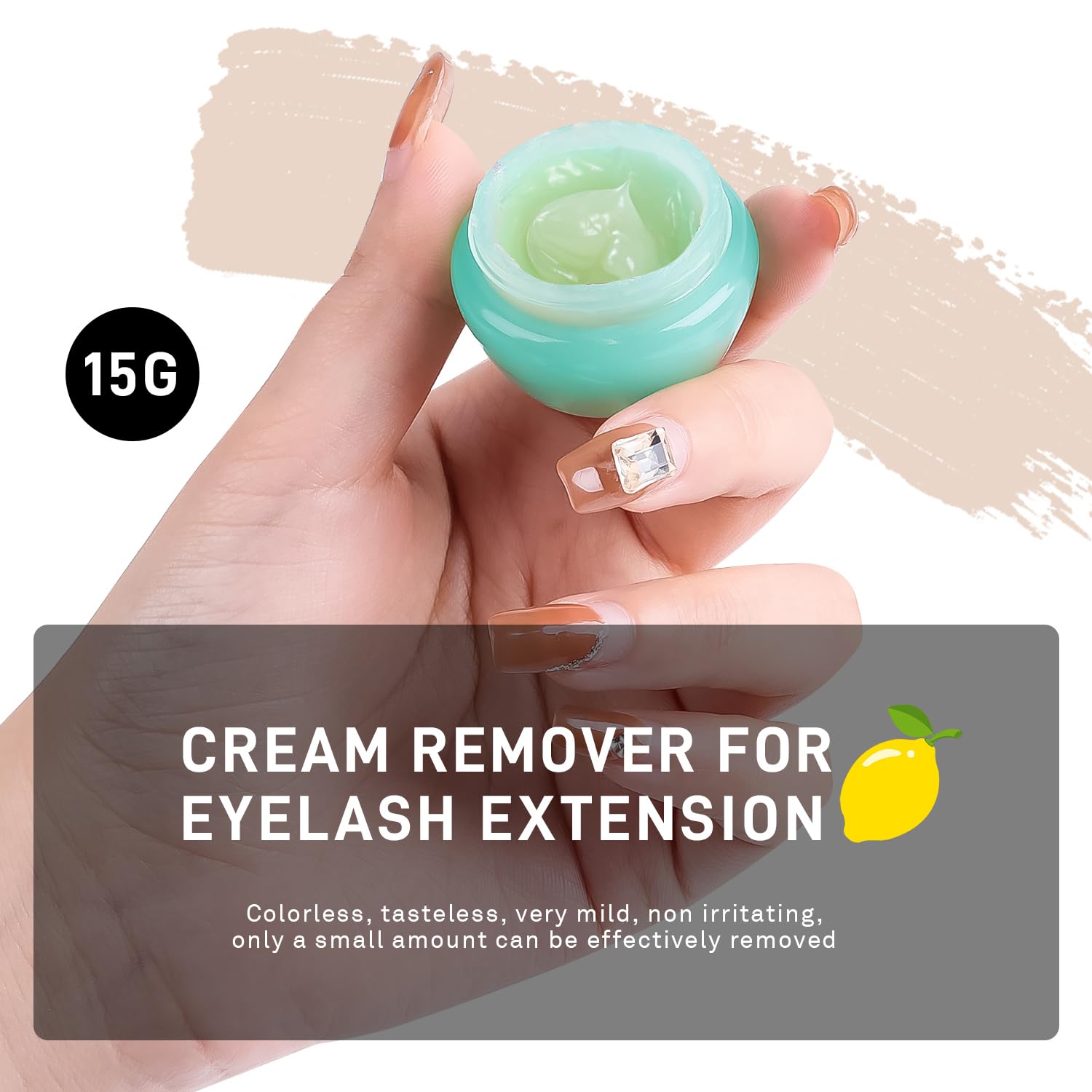 KOLYBEL Professional Eyelash Extension Remover Cream - 15g Sensitive Skin Formula for Salon & Home Use | Fast-Dissolving, Low-Irritation Lash Glue Remover | Perfect for Lash Technicians & DIY Beauty Care