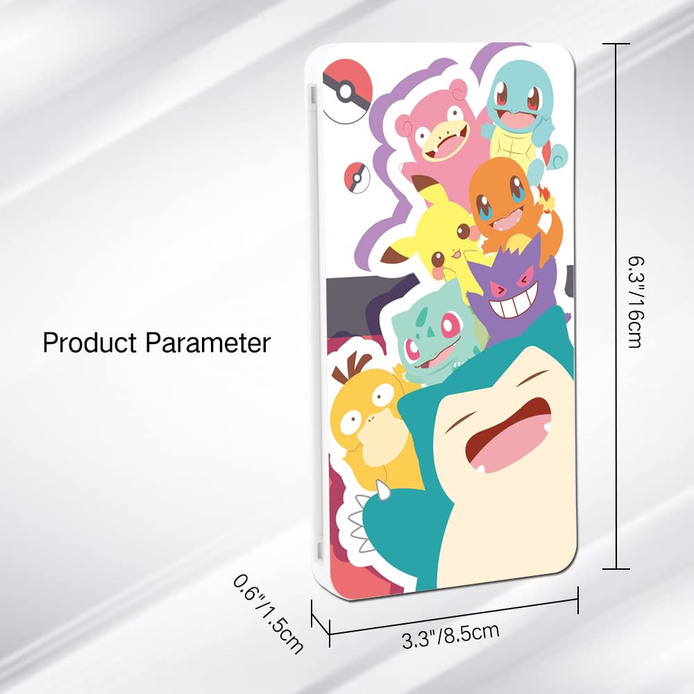 PERFECTSIGHT Cute Nintendo Switch Game Card Holder Case - Compatible with Switch/Switch Lite/OLED, Holds 24 Game Cartridges & 24 SD Cards - Portable Compact Storage Box (Pokemon Style) - Perfect for Travel, Gaming Parties & Organizing Your Switch Collection