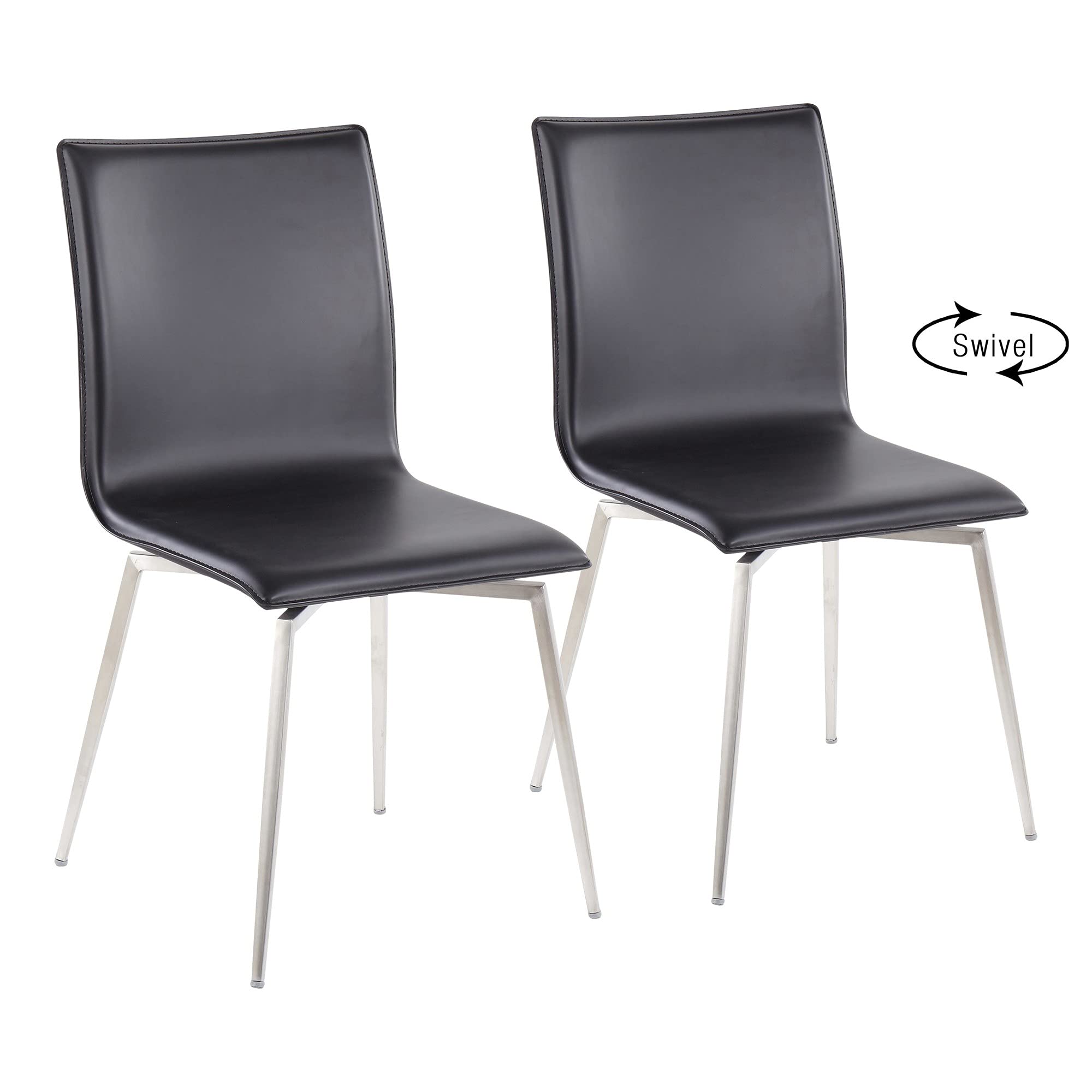LumiSource Mason Upholstered Dining Chairs Set of 2 - Modern Kitchen & Dining Room Chairs with Comfortable Fabric Seat - Perfect for Small Spaces, Breakfast Nooks, and Contemporary Home Decor