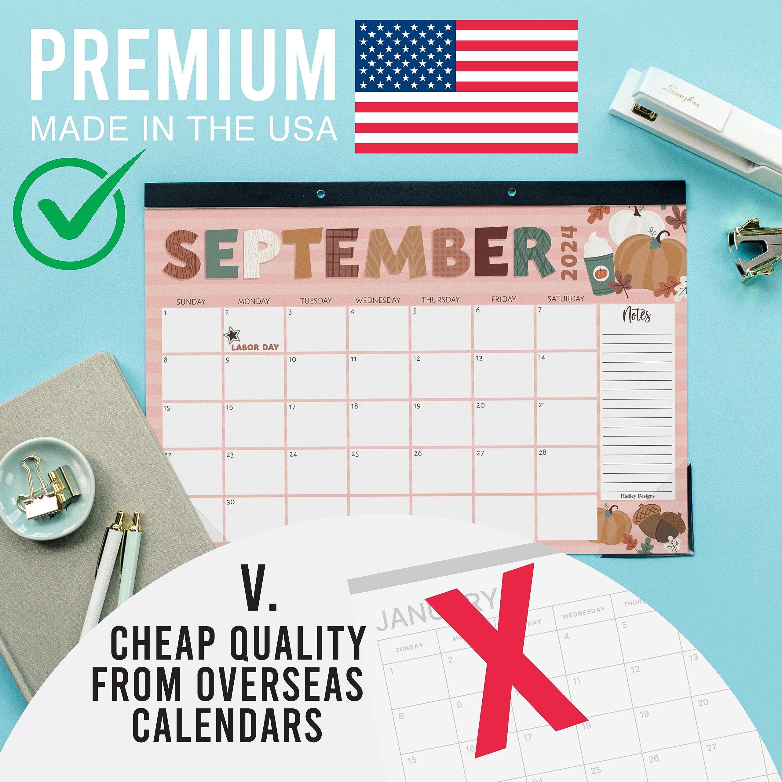 Hadley Designs 2024-2025 Doodle Teacher Desk Calendar - Large Academic Planner for School Year July 2024 to June 2025 | Perfect for Classroom Organization, Teacher Gifts & Office Productivity