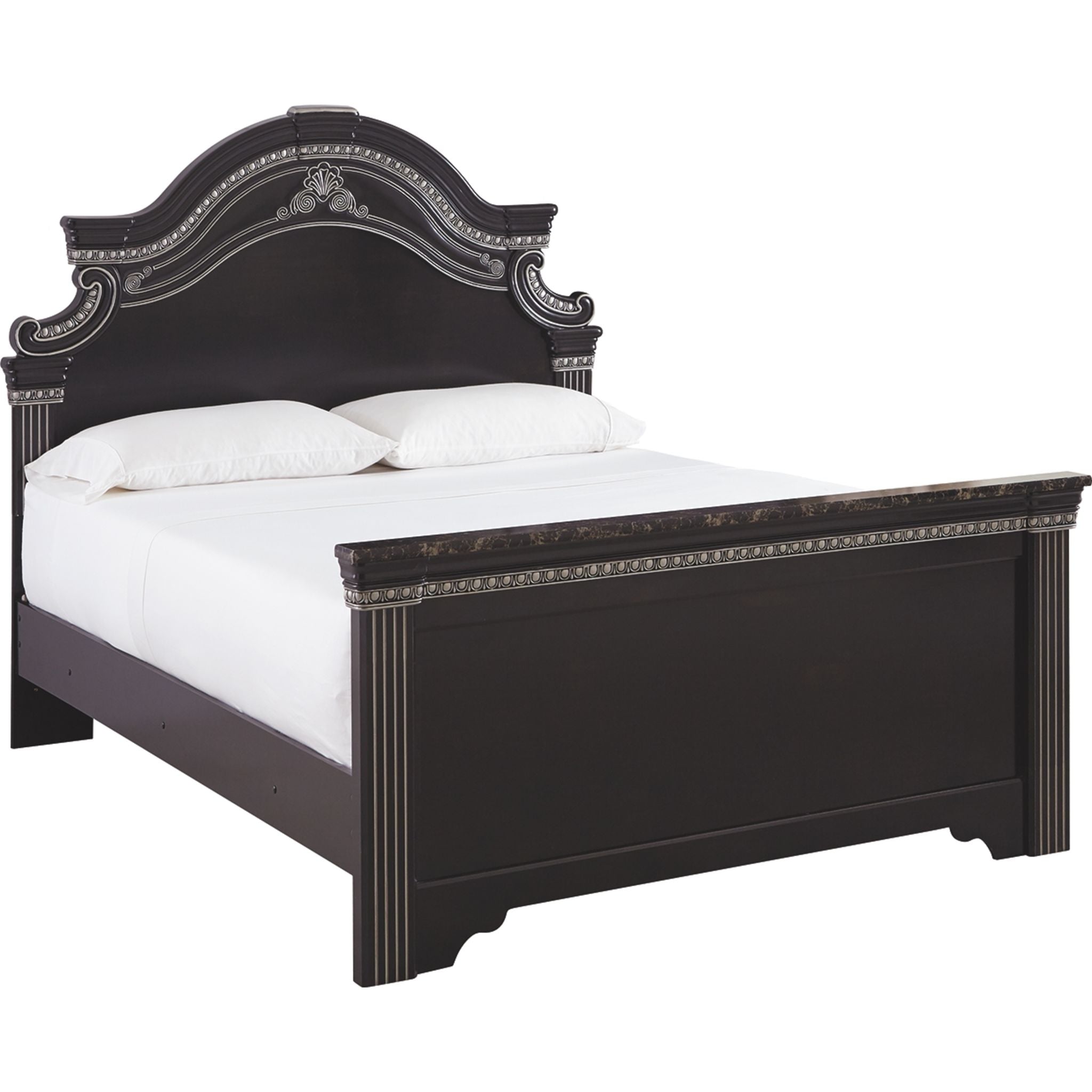 Ashley Necessities 3-Piece Queen Panel Bed Frame - Modern Wooden Bedroom Furniture Set with Headboard & Footboard - Perfect for Master Bedrooms, Guest Rooms & Small Spaces