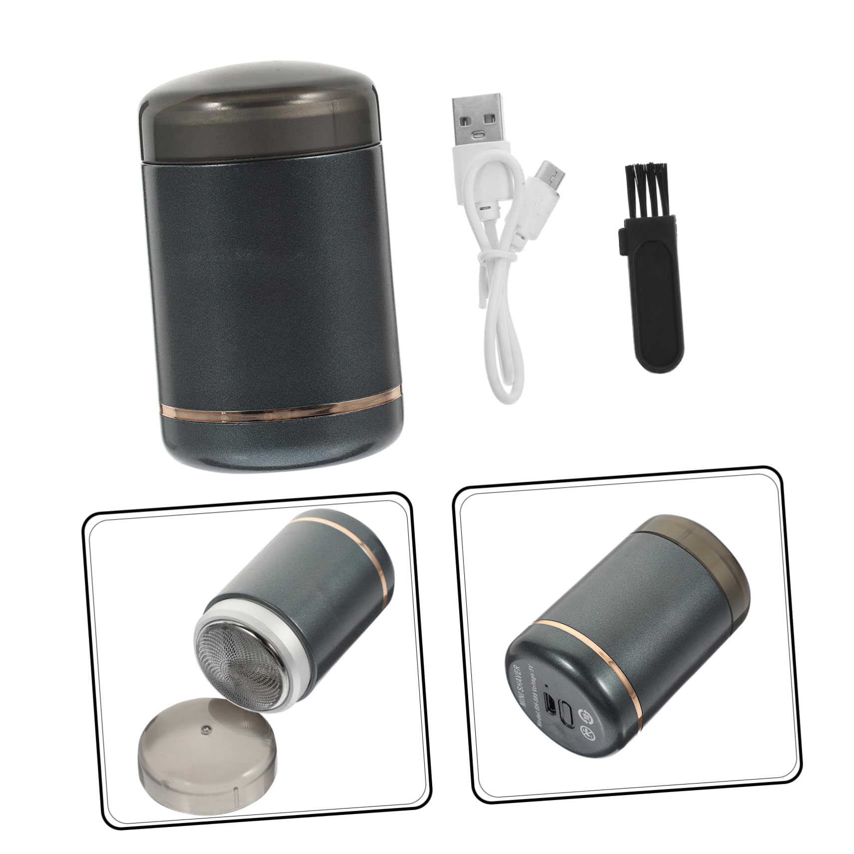 Mikinona Electric Razor for Men - Face & Body Trimmer, Small Shaver with Aluminum Alloy Body, Grey | Perfect for Travel, Gym & Daily Grooming