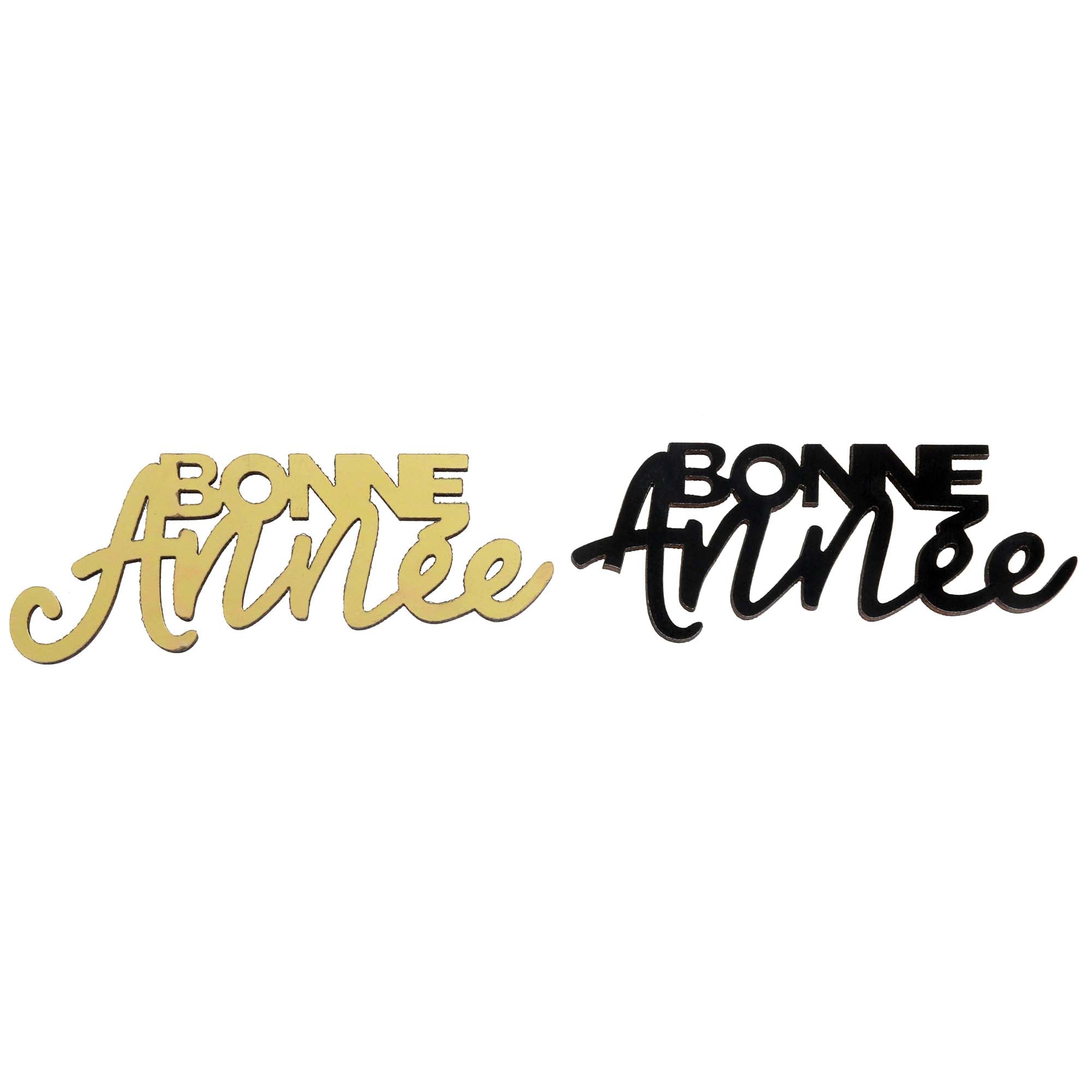 Bonne Année New Year's Table Confetti - Black & Gold 2.5x1 Inch Decorative Scatter (10 Count) - Perfect for NYE Parties, Wedding Receptions & Celebration Decorations