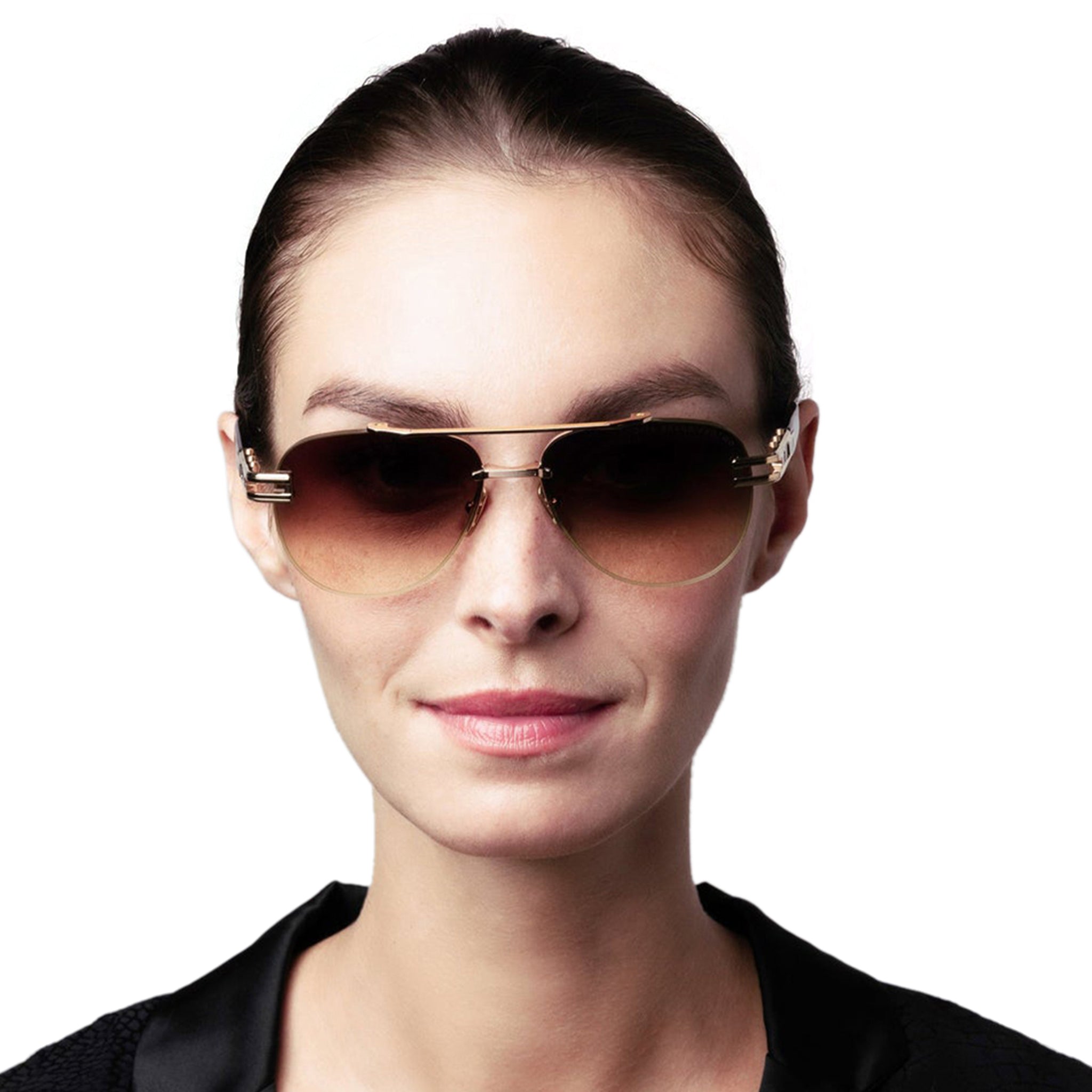 Dita Grand Evo One DTS138 A 02 White Gold Brown Sunglasses for Men & Women - Luxury Designer Shades for Driving, Beach & Outdoor Activities