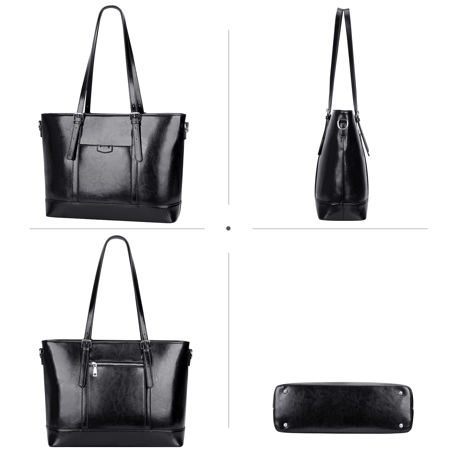 Premium Genuine Leather Tote Bag for Women - Large Work Shoulder Bag - Stylish & Durable Handbag for Office, Travel & Everyday Use