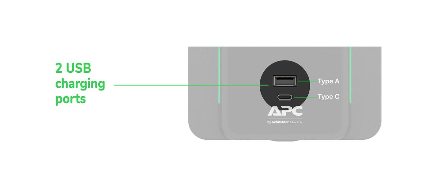 APC UPS 950VA Line Interactive UPS Battery Backup with AVR - BVK950M2 Uninterruptible Power Supply, 2 USB Ports (Type C & Type A), Black - Perfect for Home Office, Computer, Router & Electronics Protection