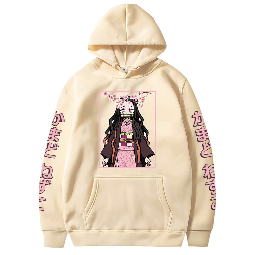 DIOMMELL Nezuko Anime Hoodie Sweatshirt - Demon Slayer Kimetsu no Yaiba Cosplay Gift for Fans - Perfect for Halloween, Conventions & Anime Lovers