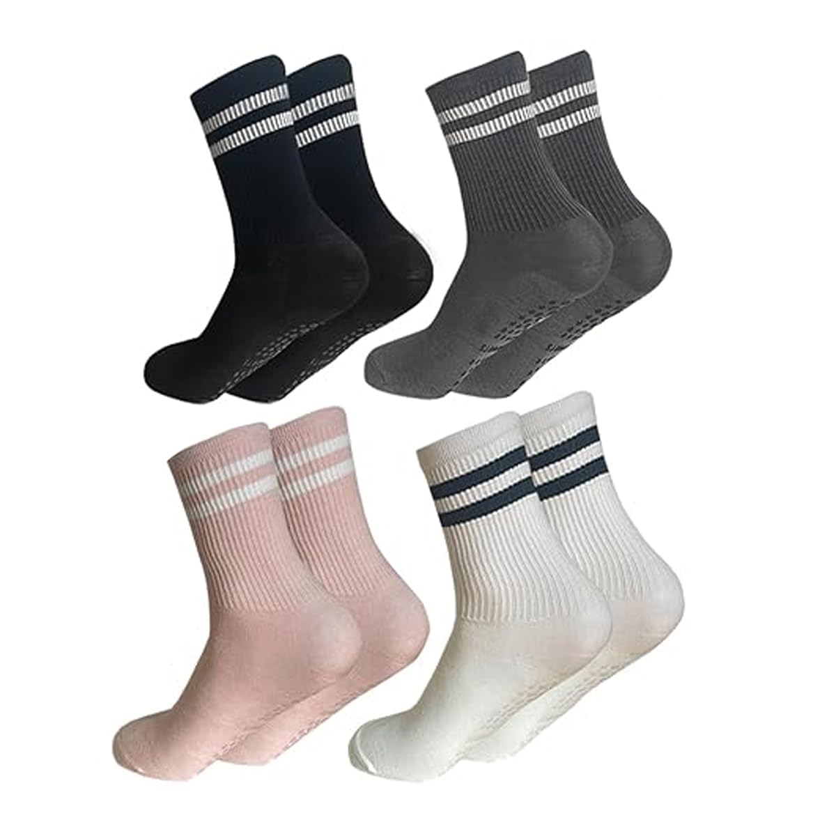 Non-Slip Pilates Socks for Women with Grip - Yoga, Barre & Dance Workout Socks - Perfect for Studio, Home Fitness and Dance Classes
