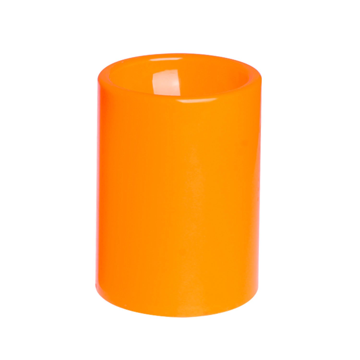 Flameless LED Timer Battery Operated Plastic Pillar Candle - 3x4 Inch Orange Decorative Candles for Home Decor, Wedding, Party & Holiday Lighting