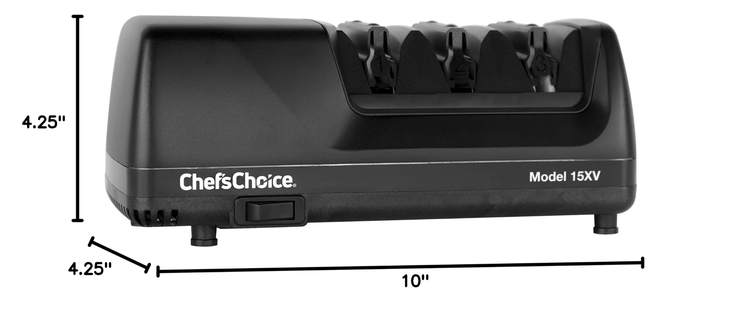 Chef’sChoice 15XV Professional Electric Knife Sharpener – 3-Stage Diamond Abrasive System for Straight & Serrated Knives with Precision Angle Guides – Perfect for Home Kitchens & Professional Chefs (Black)