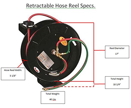 Weldcote HRR14T50 Twin Welding Hose Reel with 50' 1/4