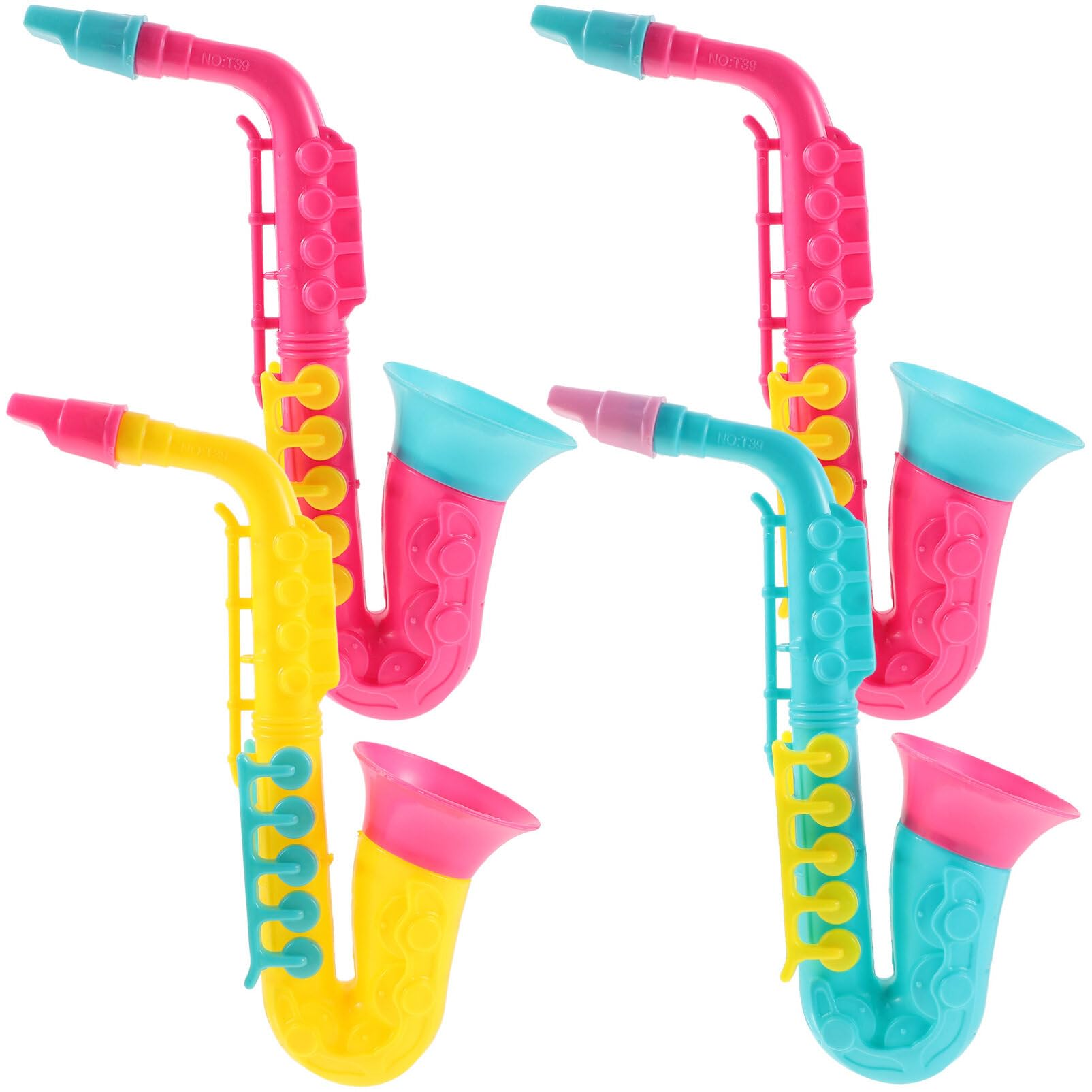 Bestoyard 4-Piece Musical Toy Set - Saxophone, Clarinet, Trumpet & Saxaboom - Kids Noise Maker Party Favors, Early Education Music Instruments for Toddlers & Children - Perfect for Birthday Parties, Classroom Activities & Pretend Play