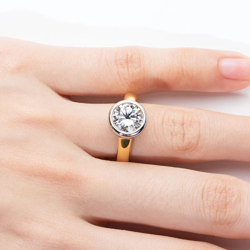 925 Sterling Silver 3 Carat Round Moissanite Engagement Ring for Women - Elegant Wedding Band, Promise Ring & Anniversary Gift - Perfect for Proposals, Bridal Jewelry & Special Occasions