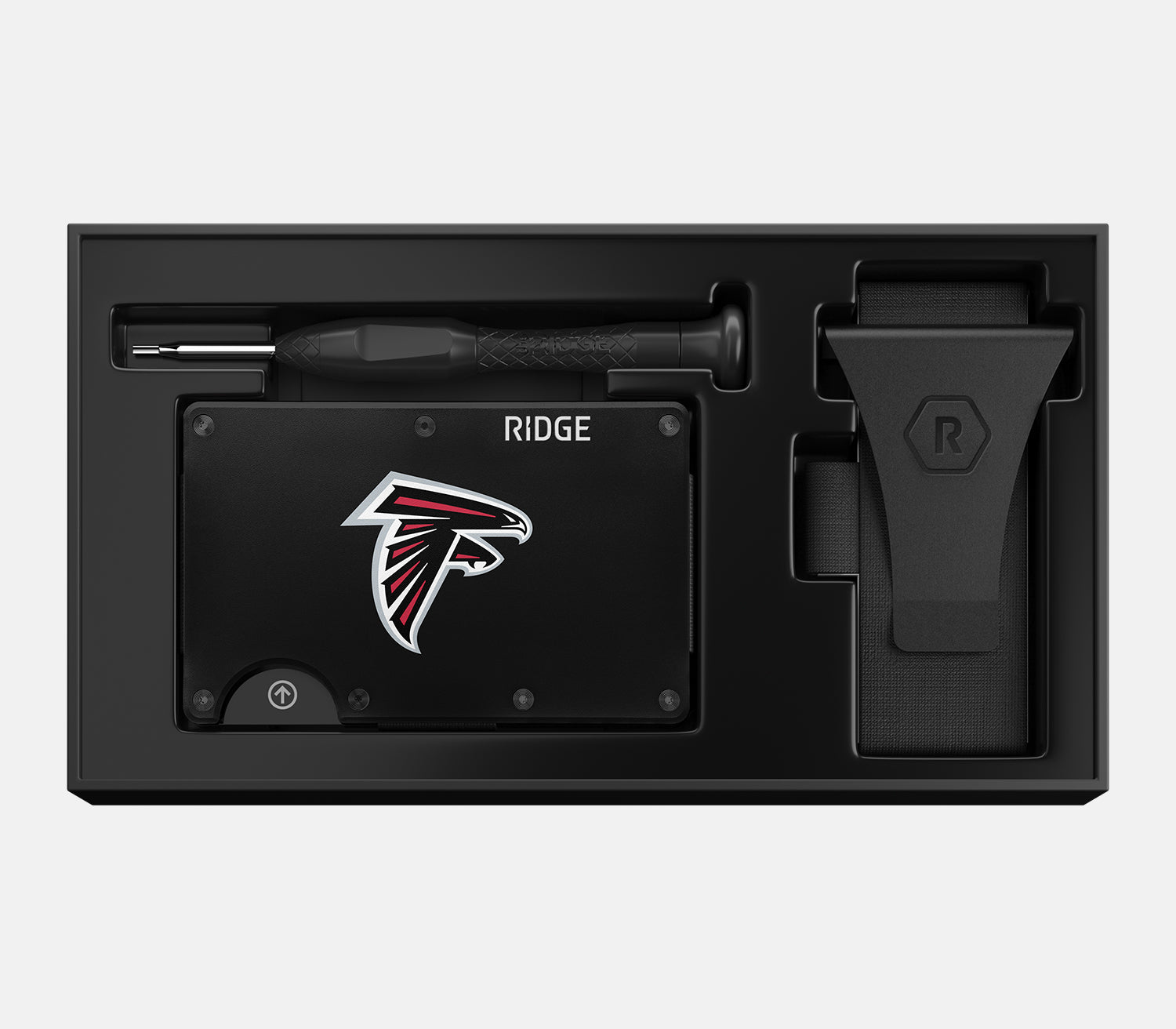 Ridge Wallet for Men - Slim RFID Blocking Minimalist Front Pocket Wallet - Atlanta Falcons NFL Team Design - Perfect for Everyday Carry & Gameday
