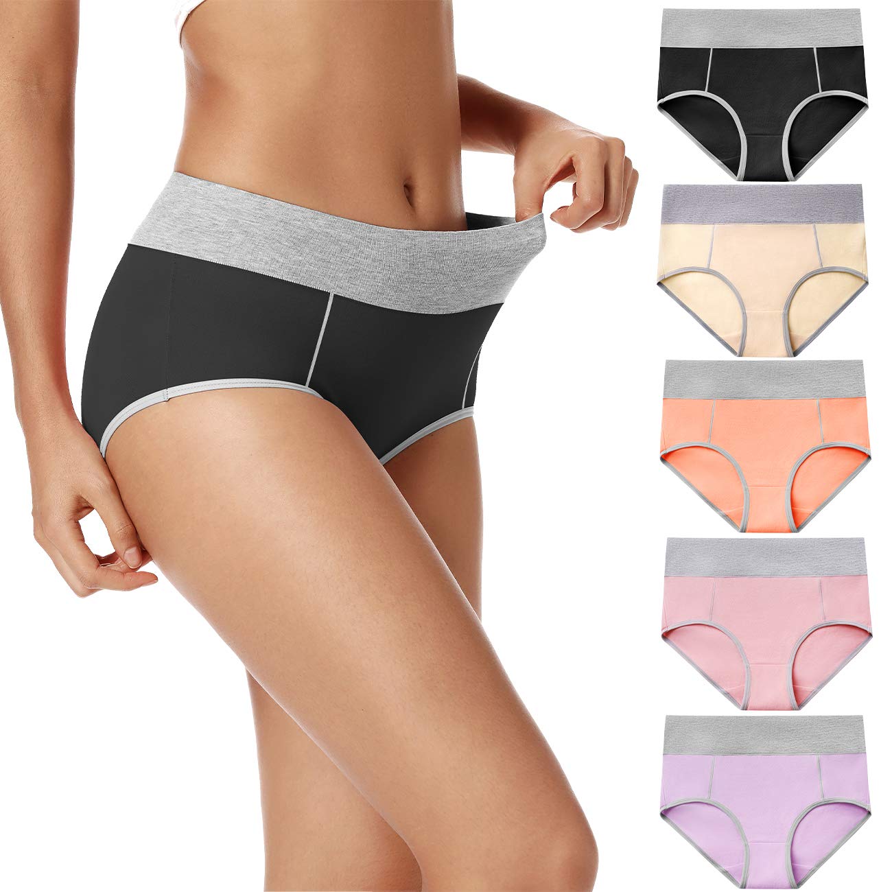 **POKARLA Women's Cotton High Waist Underwear - Full Coverage Briefs, Soft & Breathable Postpartum Panties, Stretch Underpants for Comfort & Support - Perfect for Maternity, Post-Surgery & Everyday Wear**