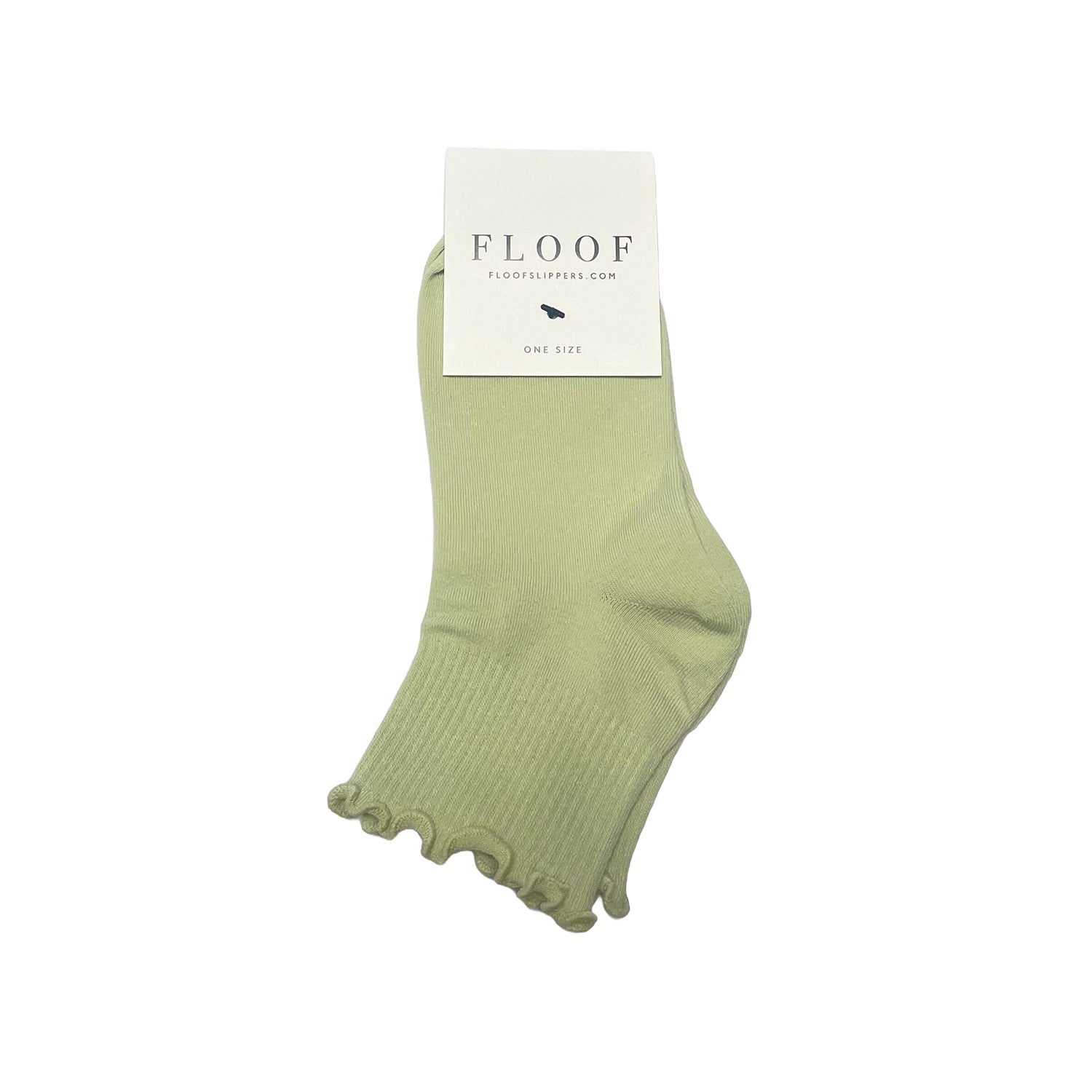 FLOOF Women's Light Green For The Frill 2.0 Socks - Cute Casual Crew Socks for Everyday Wear, Workout, and Lounge Outfits