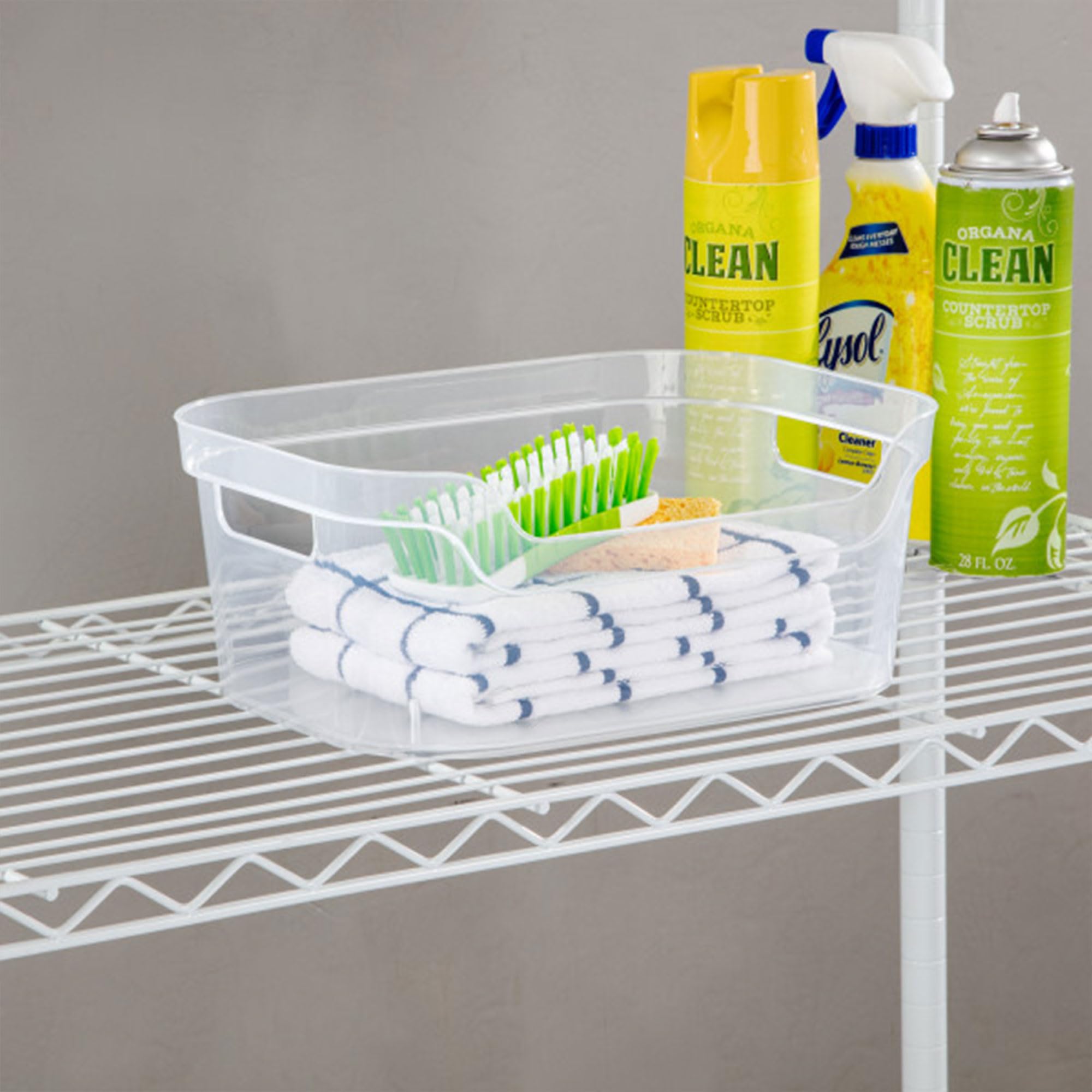 Sterilite Medium Clear Storage Bin with Comfortable Handles - 5.25x9.5x13 Inches - 24 Pack for Home Organization | Perfect for Closet, Pantry & Office Storage
