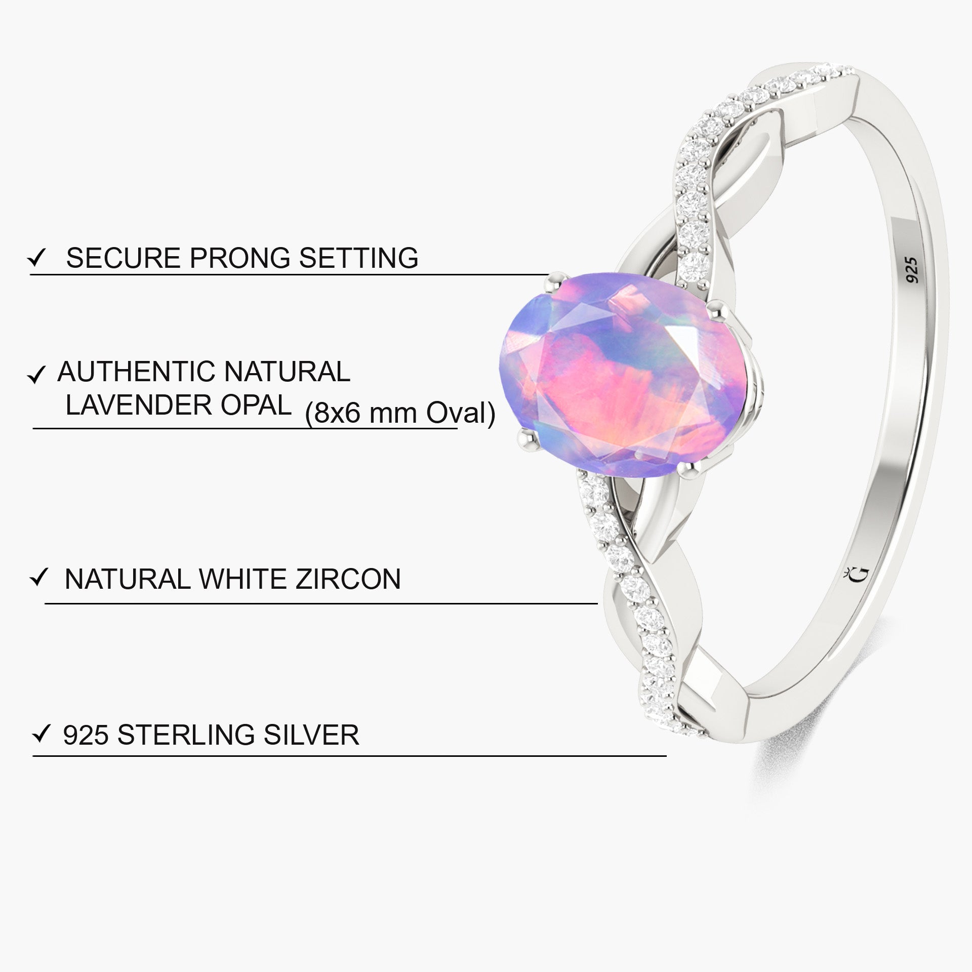 Genuine Lavender Fire Ethiopian Opal Statement Ring – Elegant Handmade Jewelry for Women, Perfect for Weddings, Parties & Special Occasions